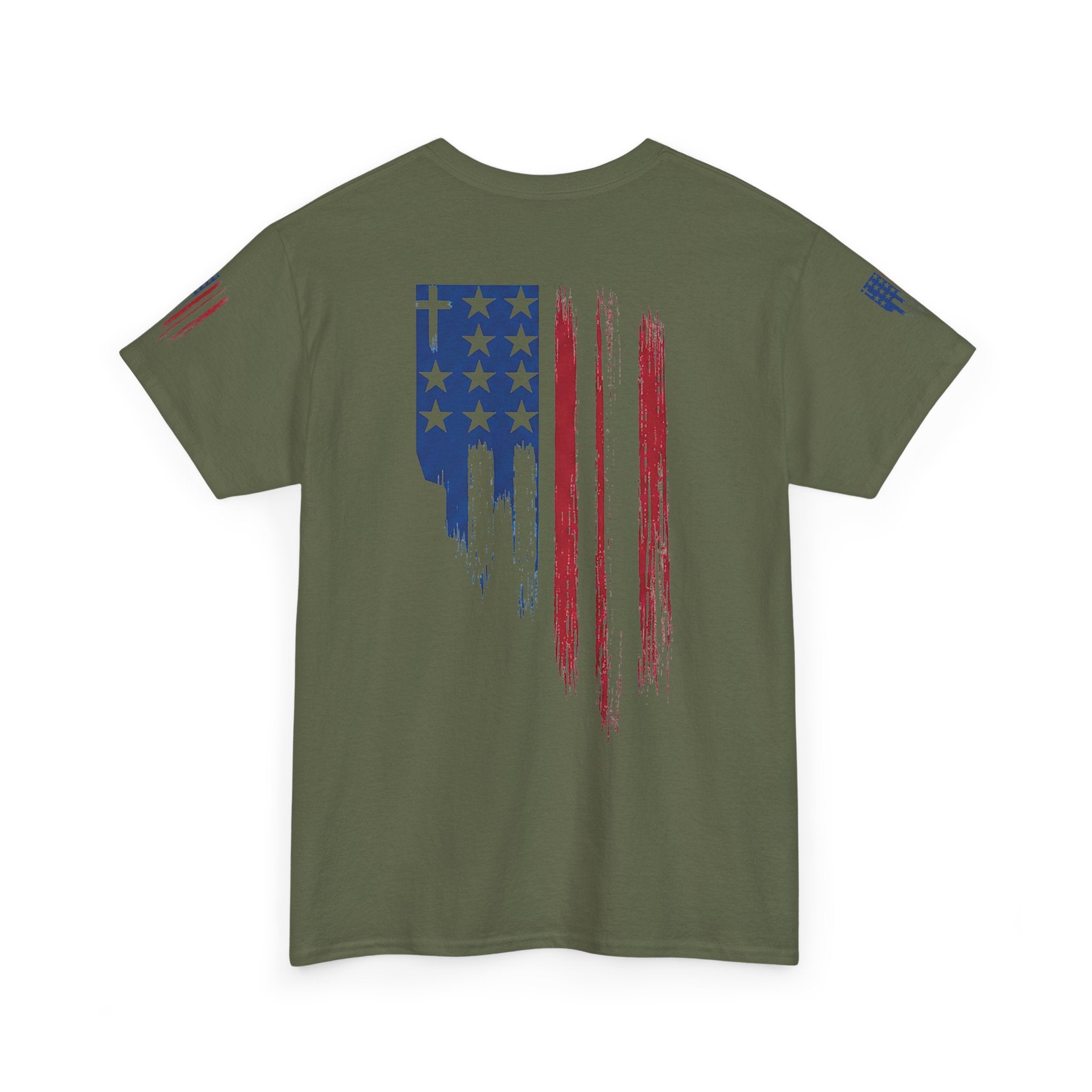 American Flag Distressed Tee - Patriotic USA Shirt for 4th of July