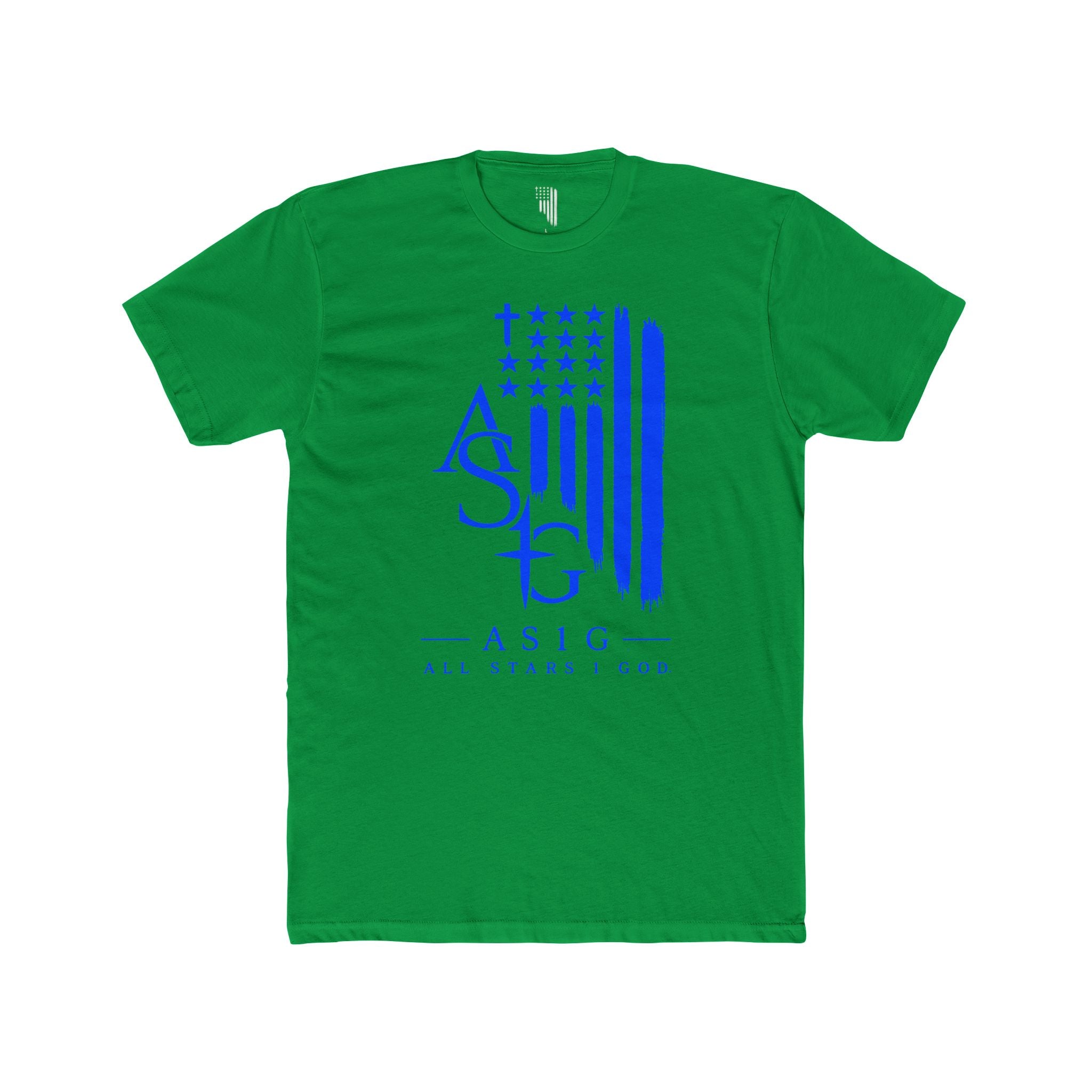 ASIG All Stars I Good Graphic Tee - Patriotic Blue Flag T‑Shirt