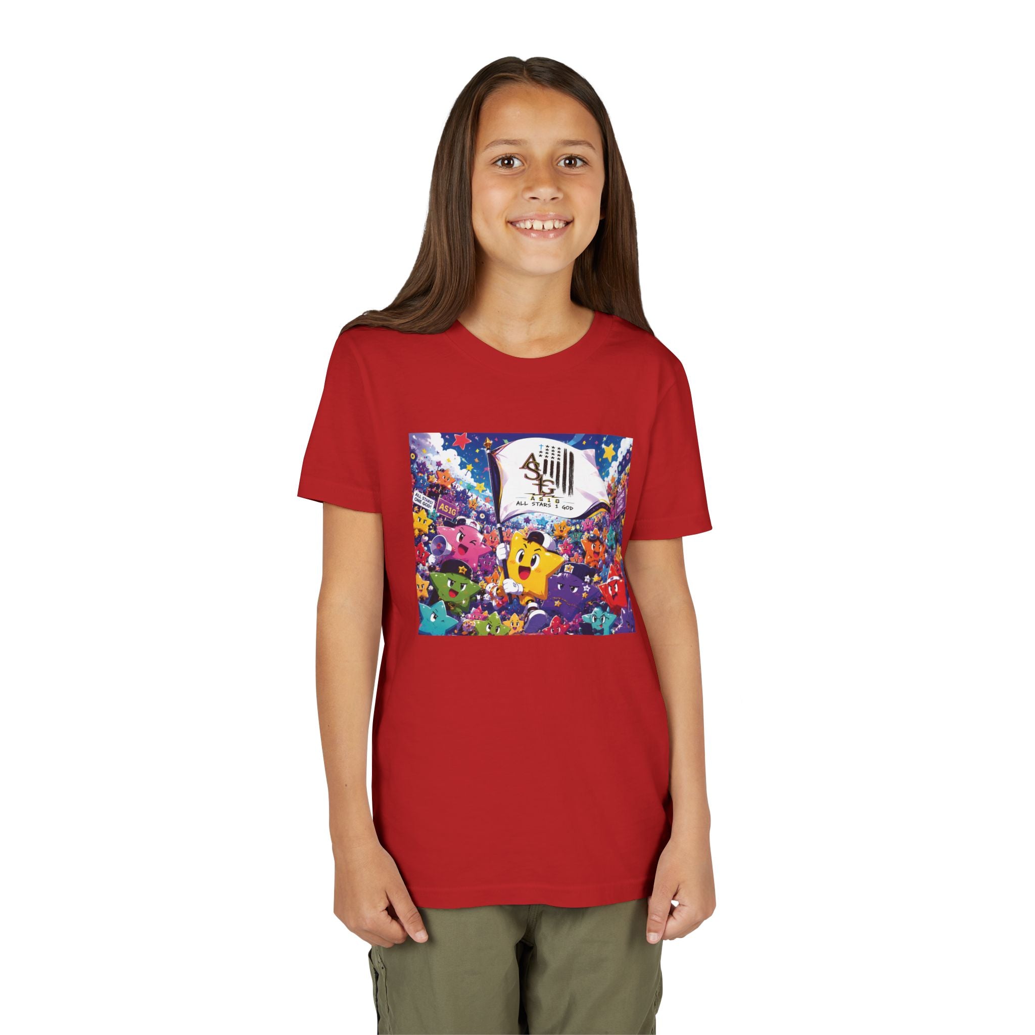 Kids Graphic Tee - Colorful Cartoon Stars