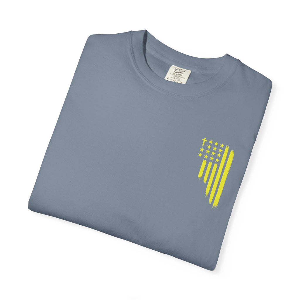 Yellow Flag Graphic T-Shirt — ASFG Patriotic Brushstroke Tee