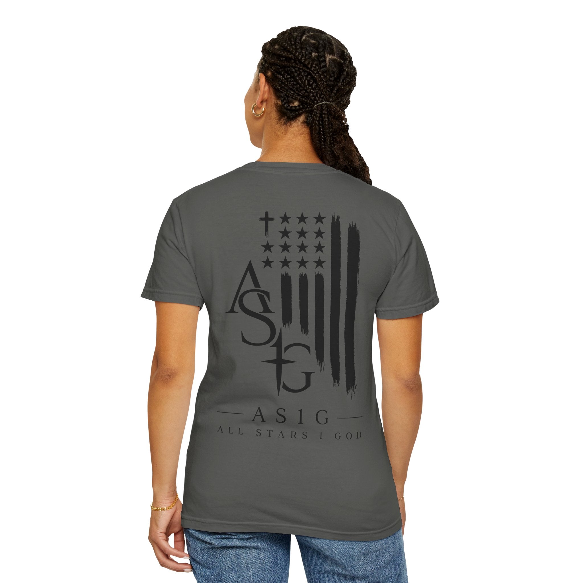 ASG All Stars | Garment-Dyed T-Shirt with Distressed Flag