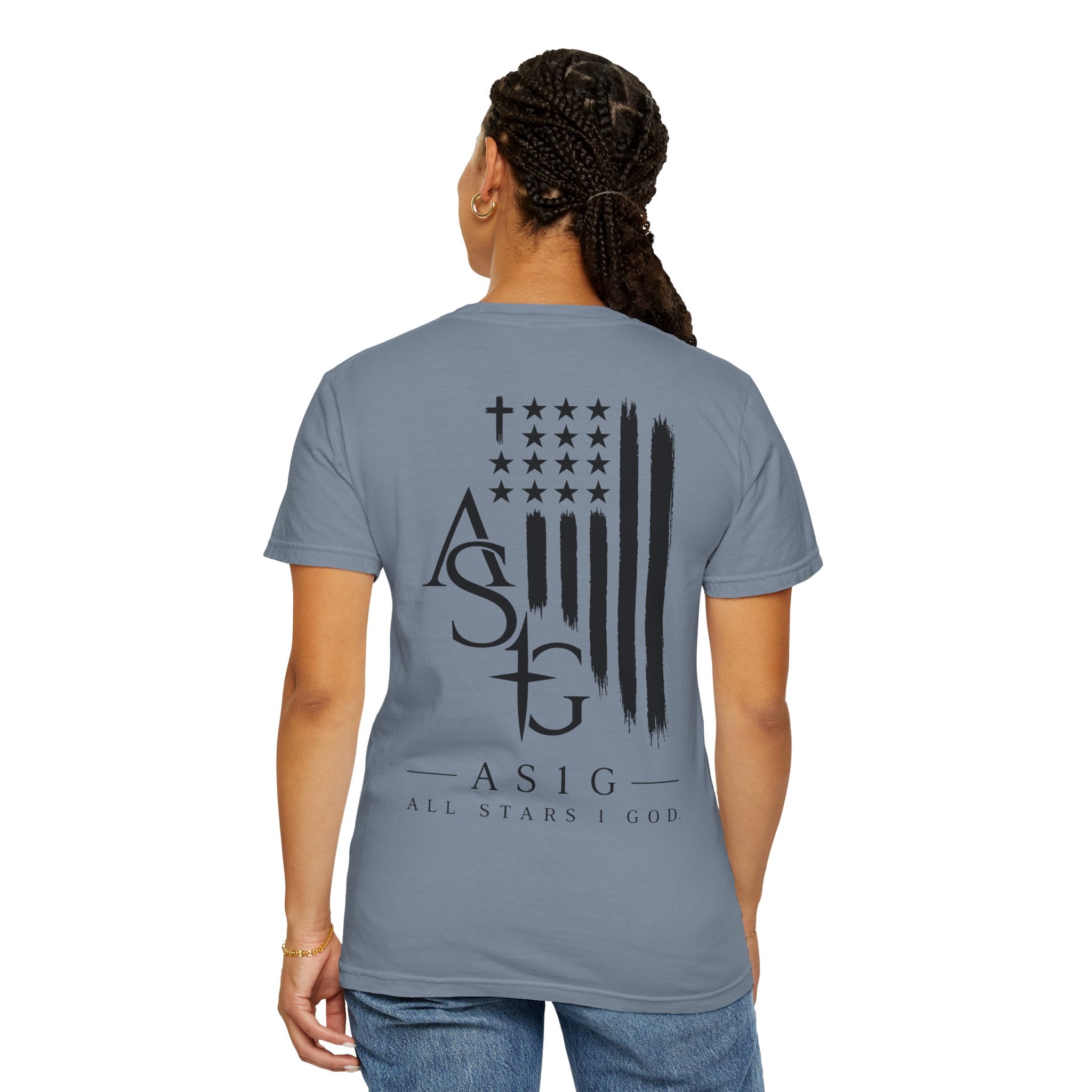 ASG All Stars | Garment-Dyed T-Shirt with Distressed Flag