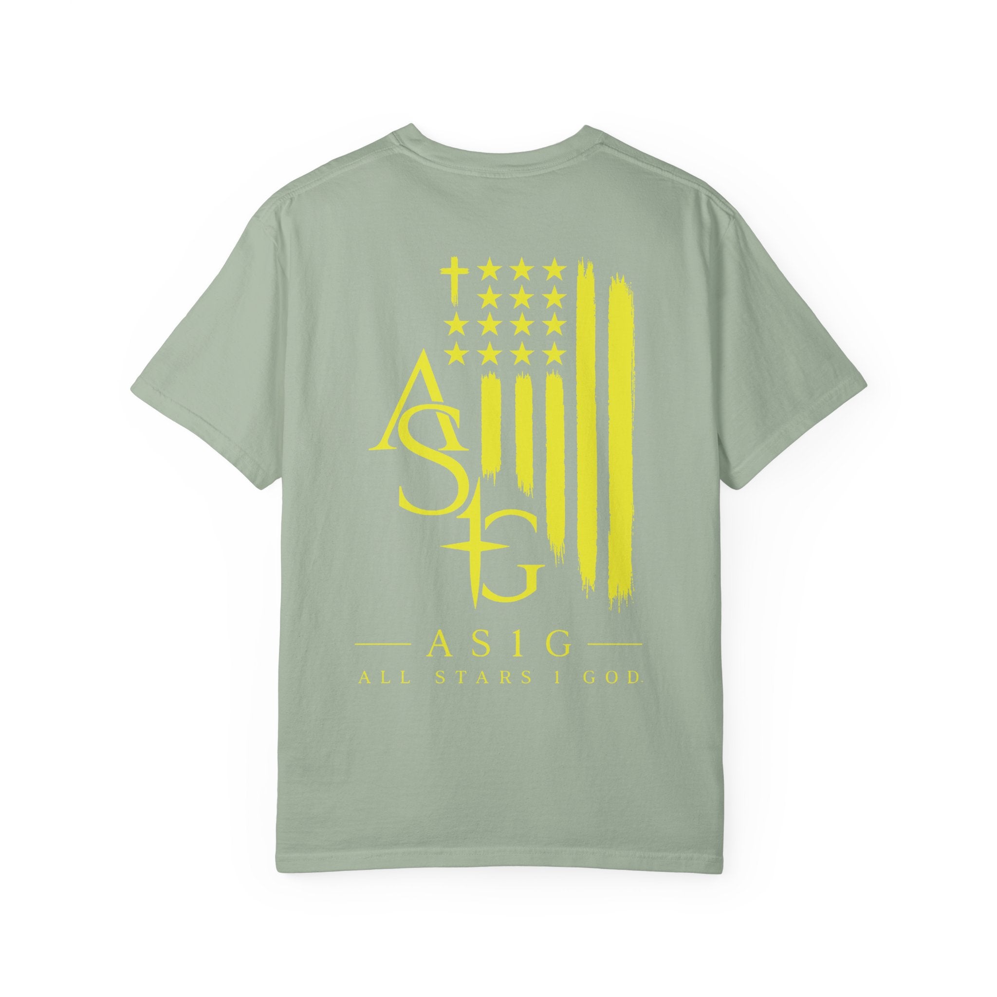 Yellow Flag Graphic T-Shirt — ASFG Patriotic Brushstroke Tee