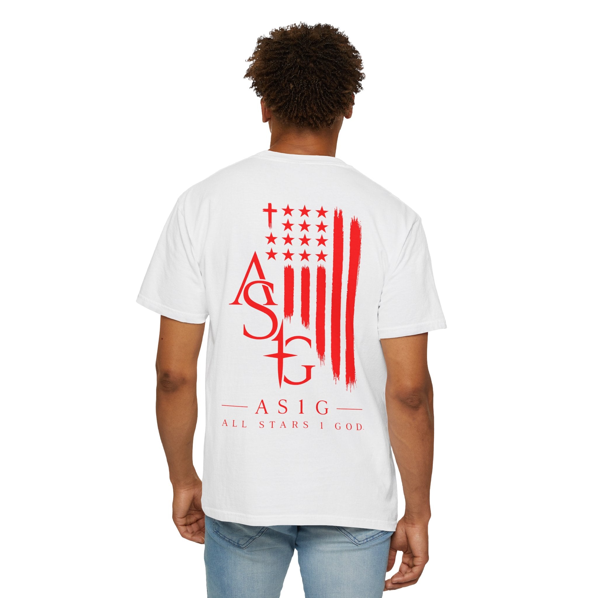 AS1G Patriotic Graphic T-Shirt — All Stars 1 God Red Flag Tee