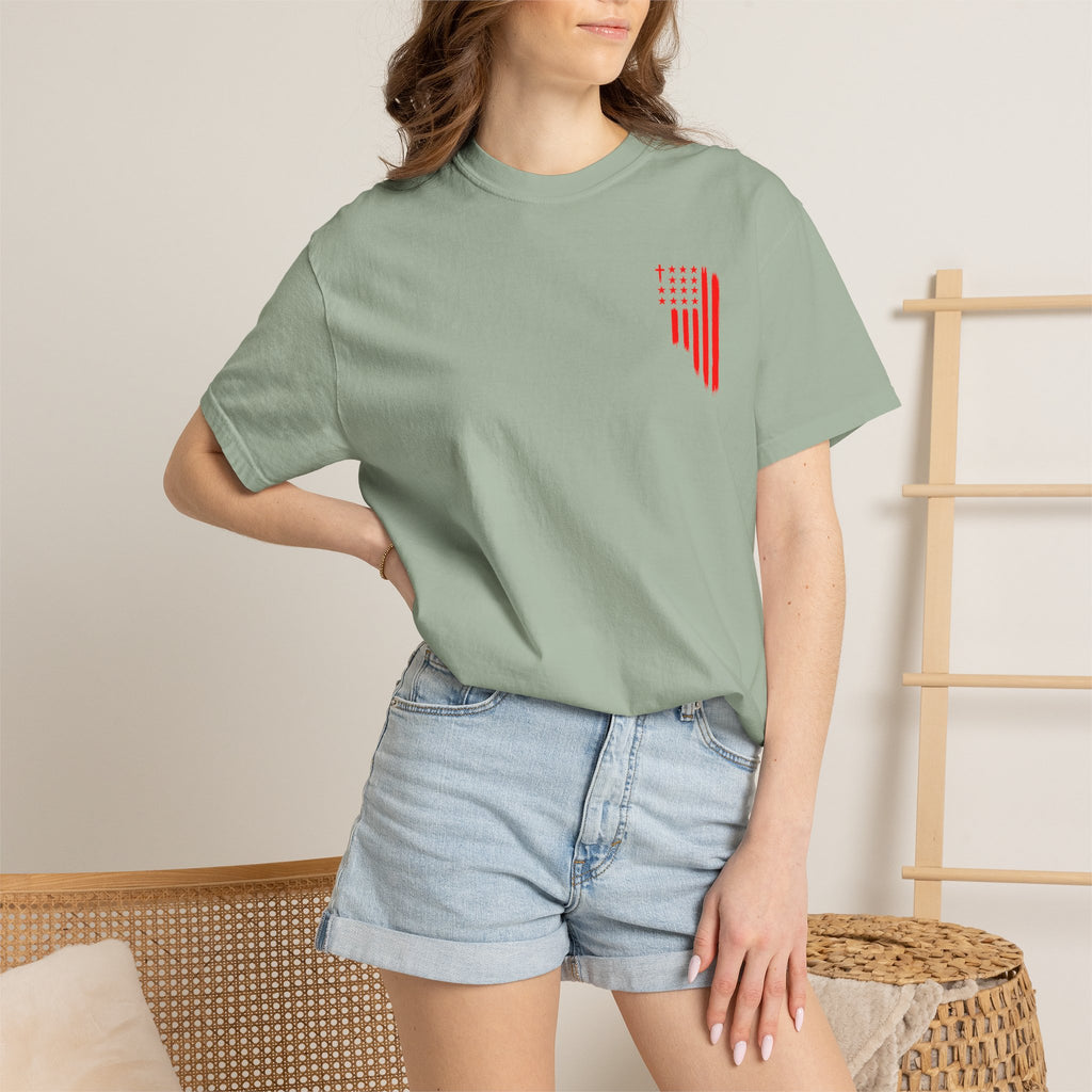 ASIG Patriotic Graphic T-Shirt — All Stars I God Red Flag Tee