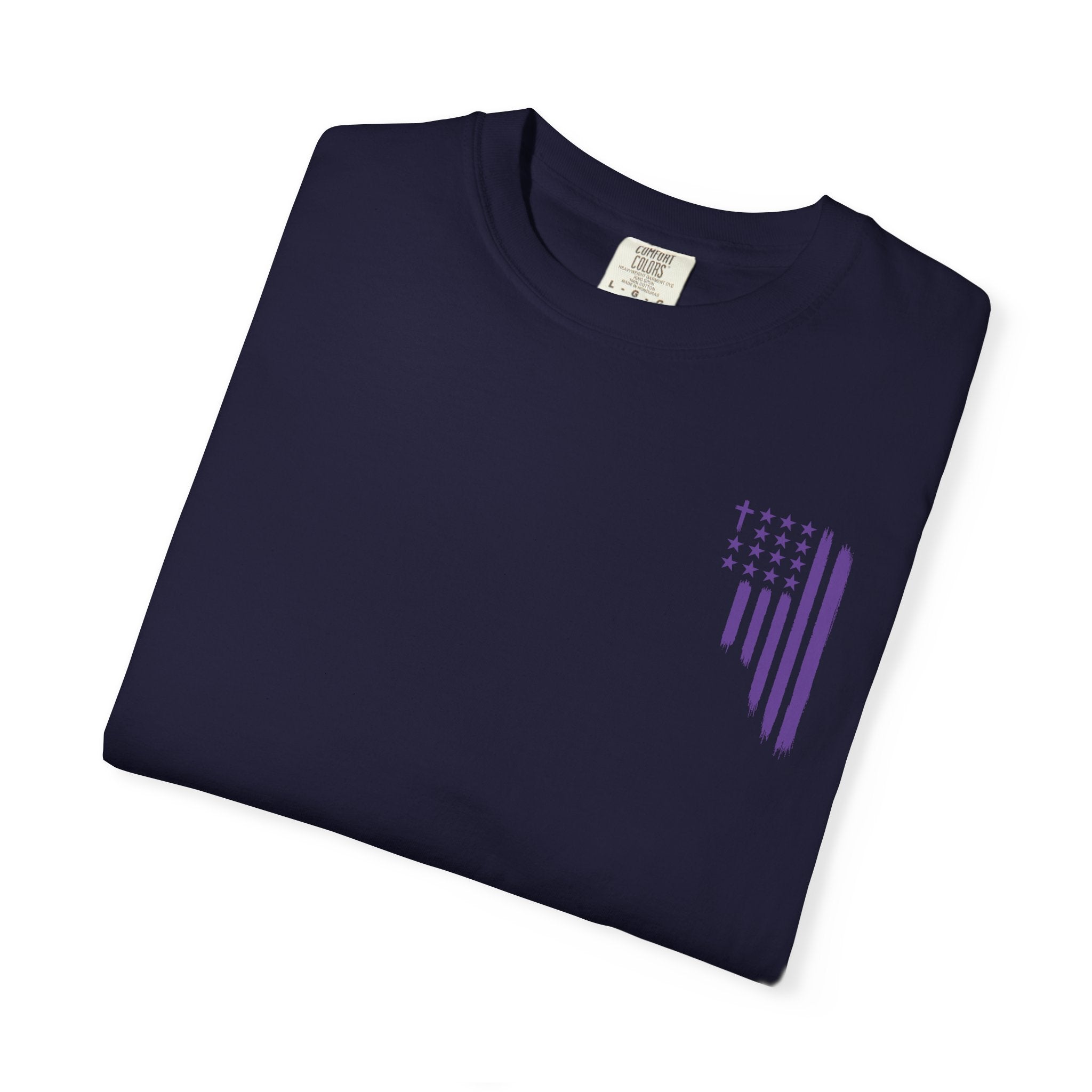 ASIG All Stars & God Flag T‑Shirt — Purple Brushstroke American Flag Tee