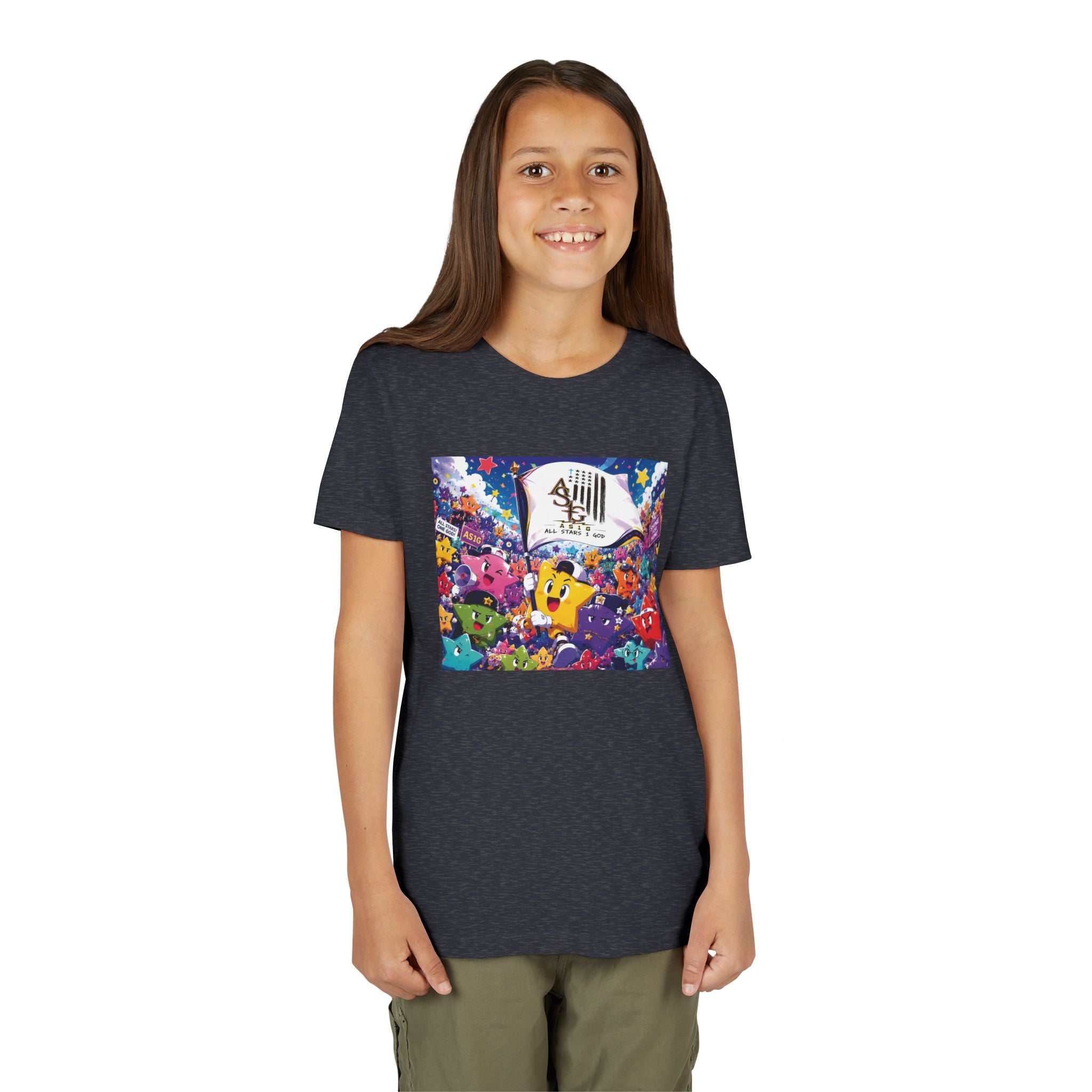 Kids Graphic Tee - Colorful Cartoon Stars