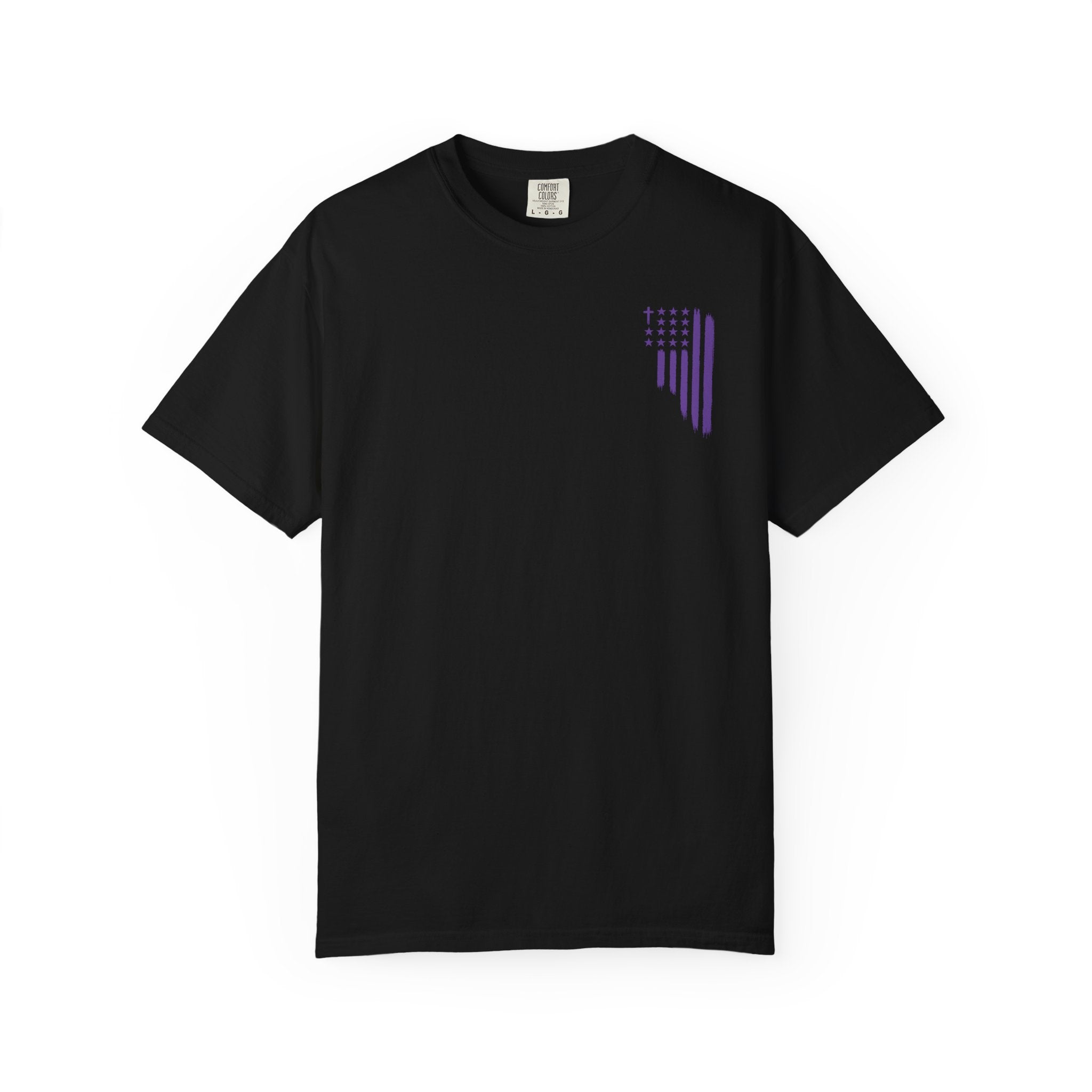 ASIG All Stars & God Flag T‑Shirt — Purple Brushstroke American Flag Tee