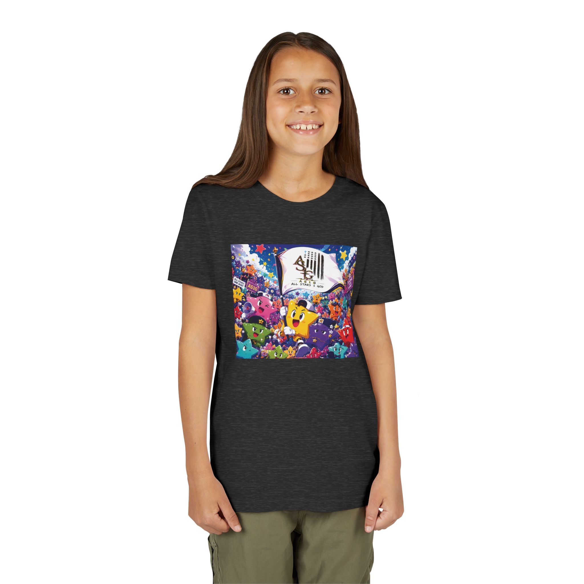 Kids Graphic Tee - Colorful Cartoon Stars