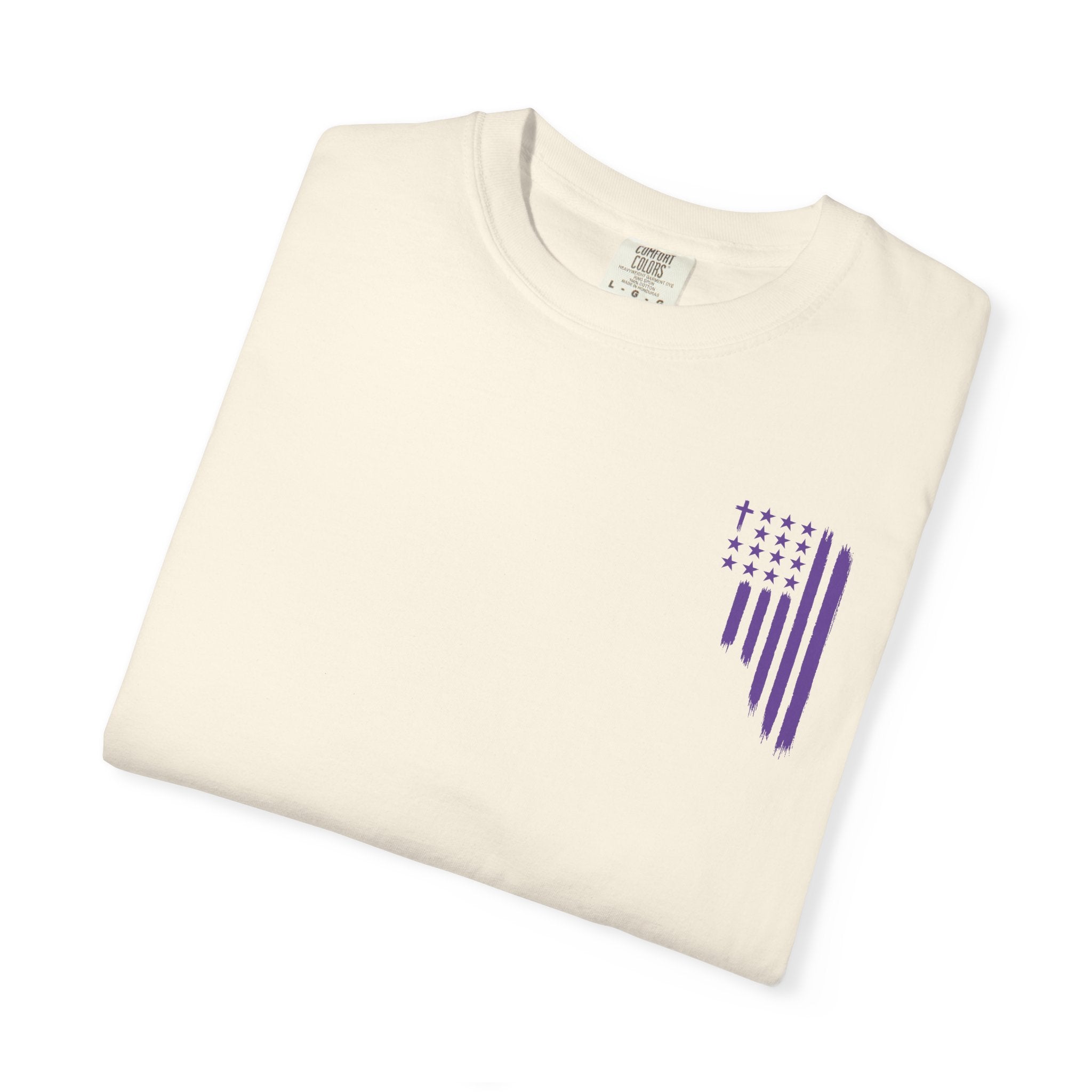 ASIG All Stars & God Flag T‑Shirt — Purple Brushstroke American Flag Tee