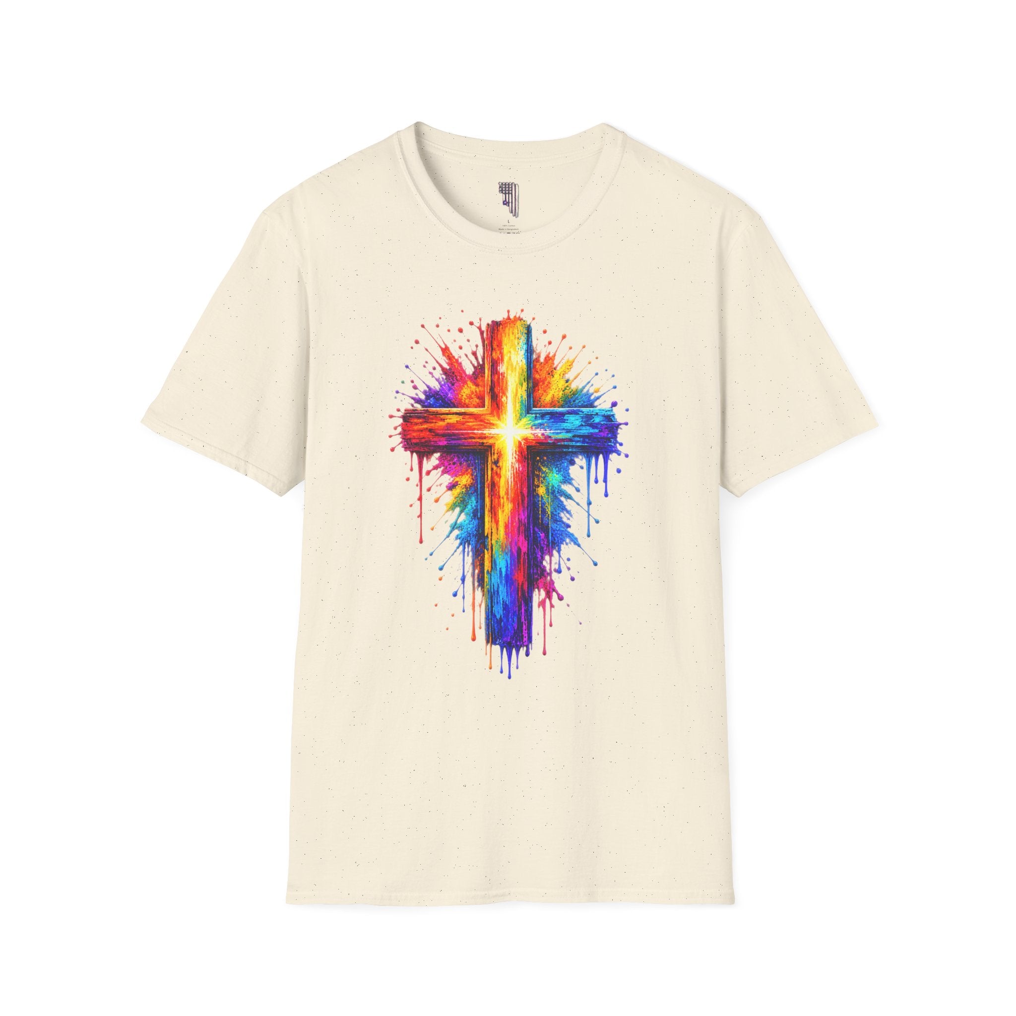 Rainbow Watercolor Cross T-Shirt