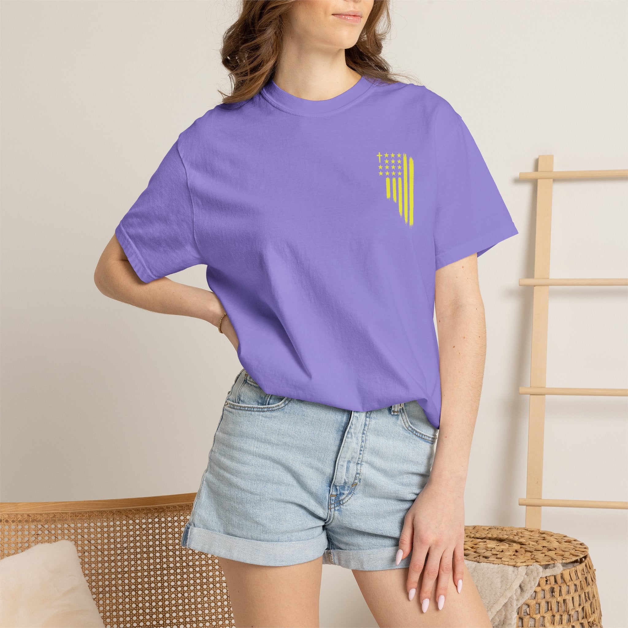 Yellow Flag Graphic T-Shirt — ASFG Patriotic Brushstroke Tee