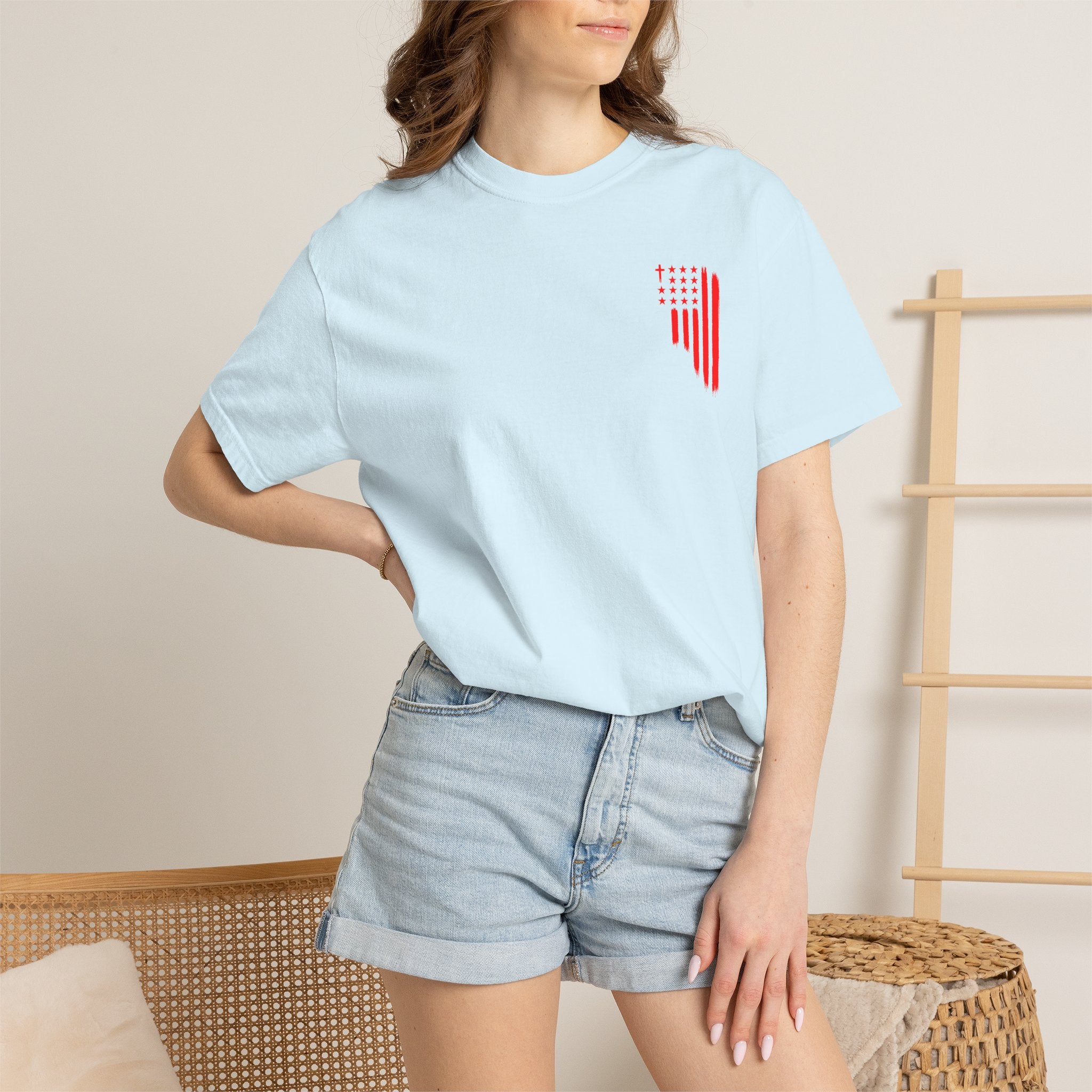 ASIG Patriotic Graphic T-Shirt — All Stars I God Red Flag Tee