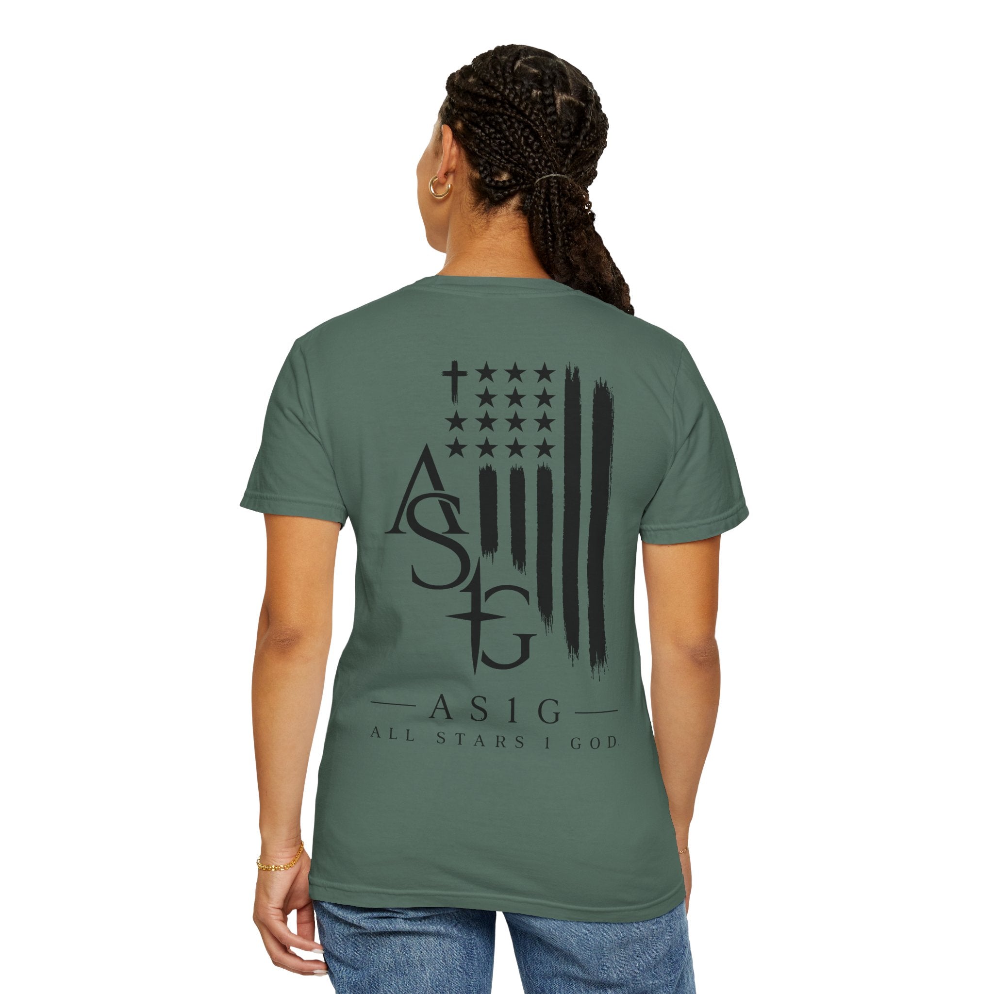 ASG All Stars | Garment-Dyed T-Shirt with Distressed Flag