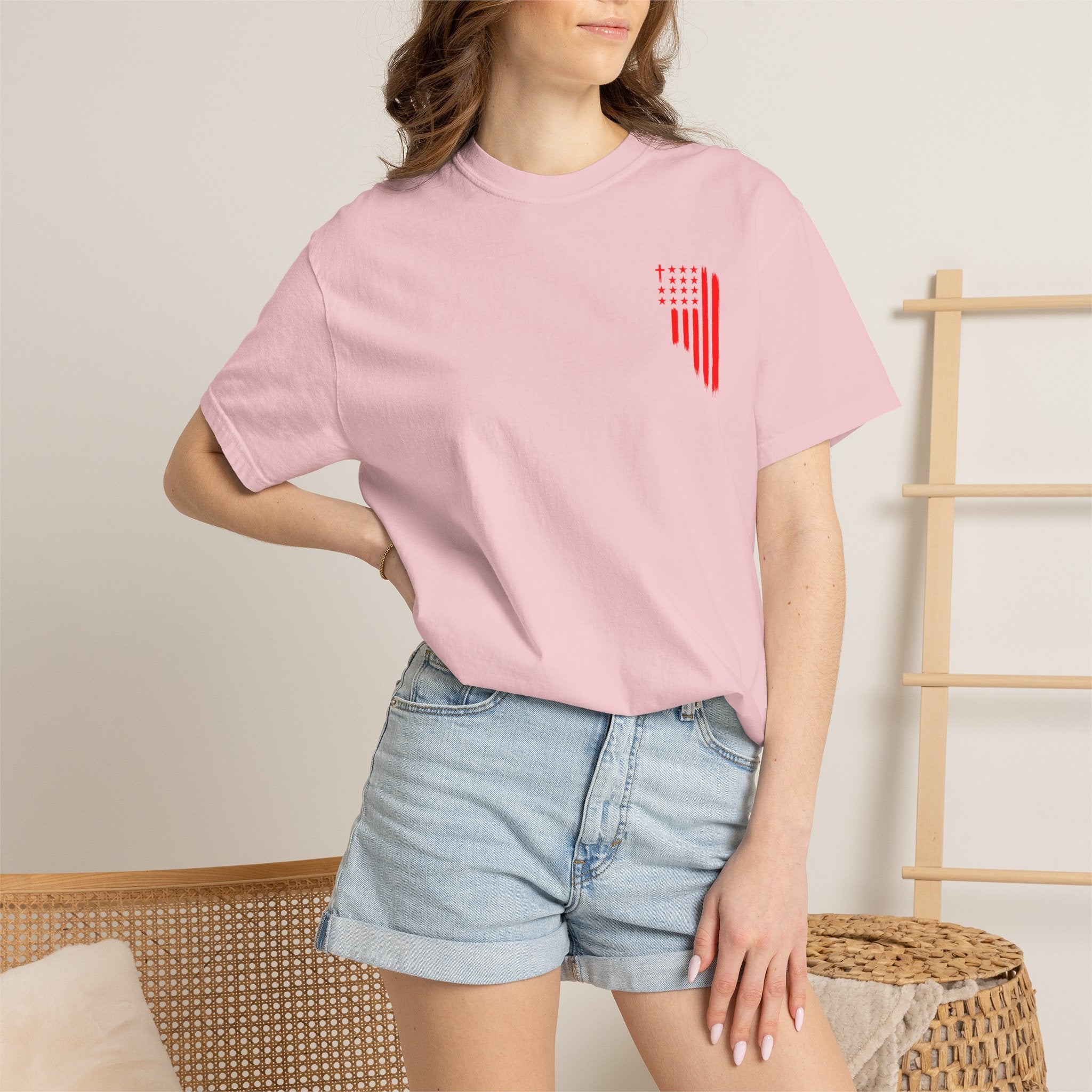 ASIG Patriotic Graphic T-Shirt — All Stars I God Red Flag Tee