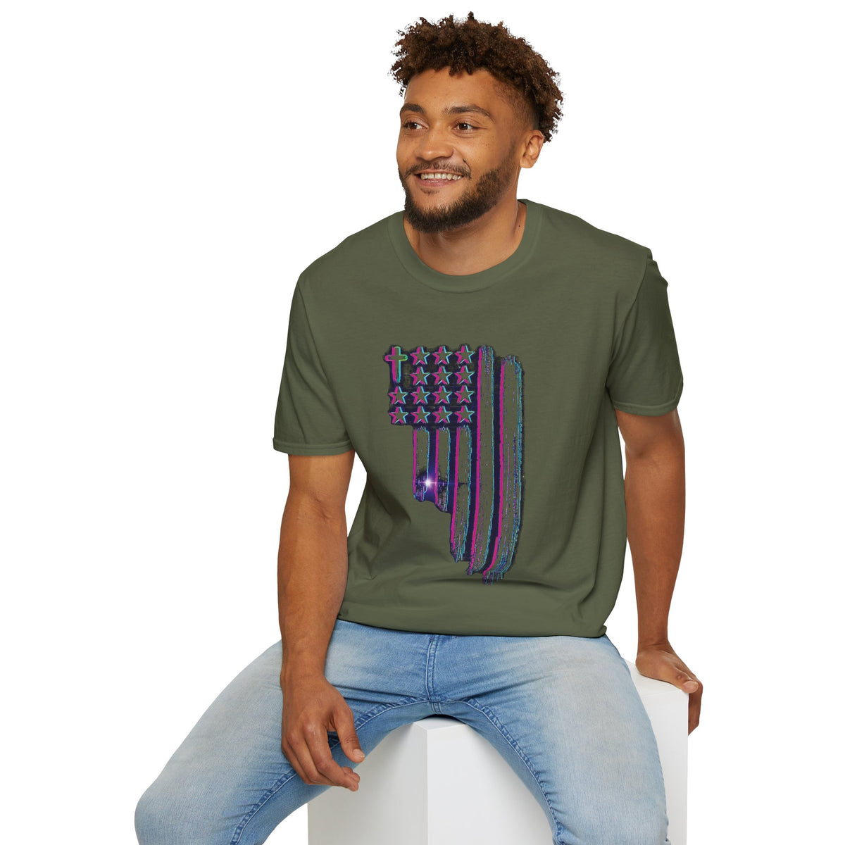 Distressed American Flag T-Shirt — 80'S Retro Stars & Stripes Tee