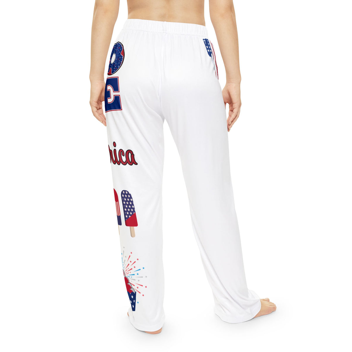Patriotic Women's Pajama Pants - USA Flag Popsicle & 'Love America' Lounge Pants