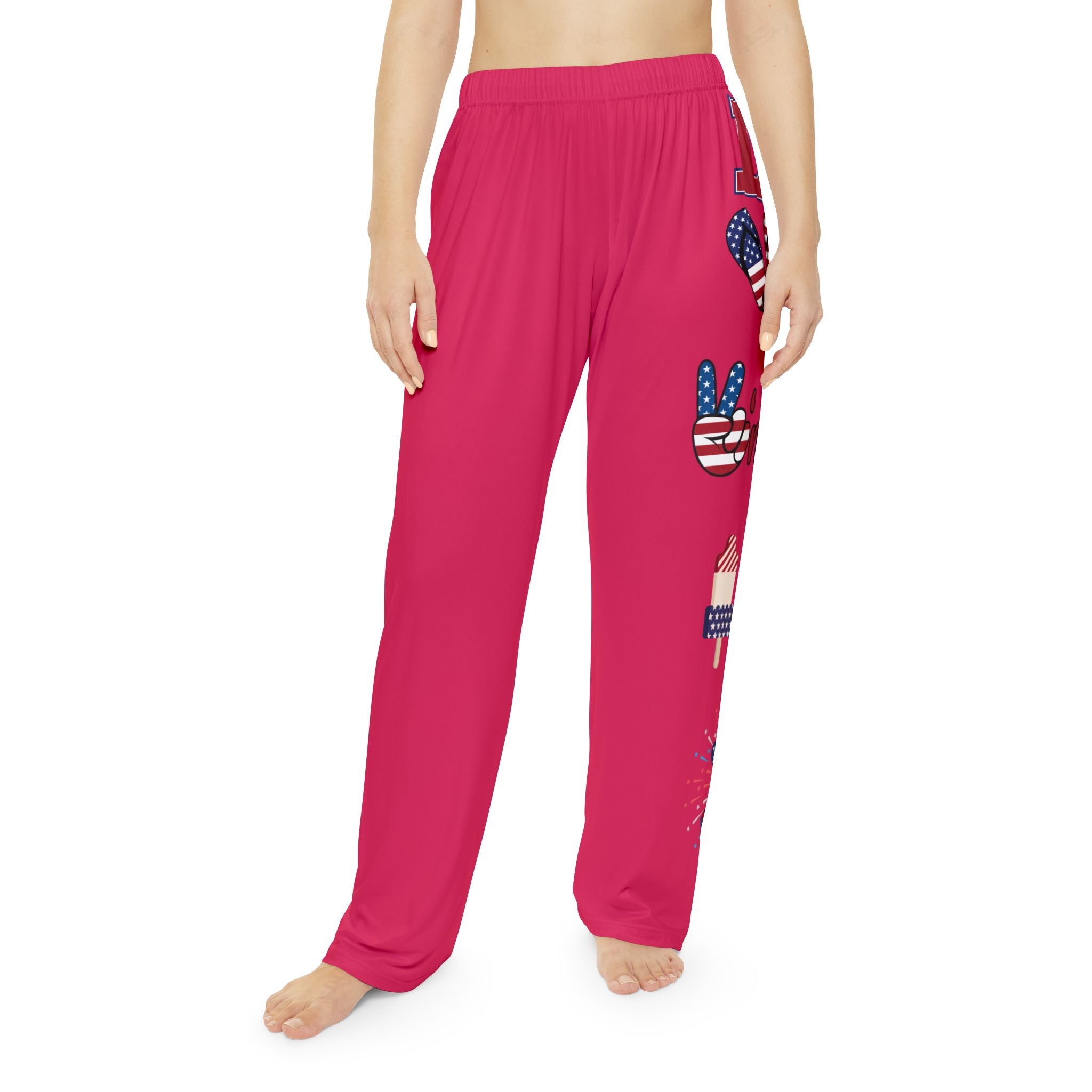Women’s Patriotic Pajama Pants — Fourth of July Stars & Stripes Lounge Sleepwear