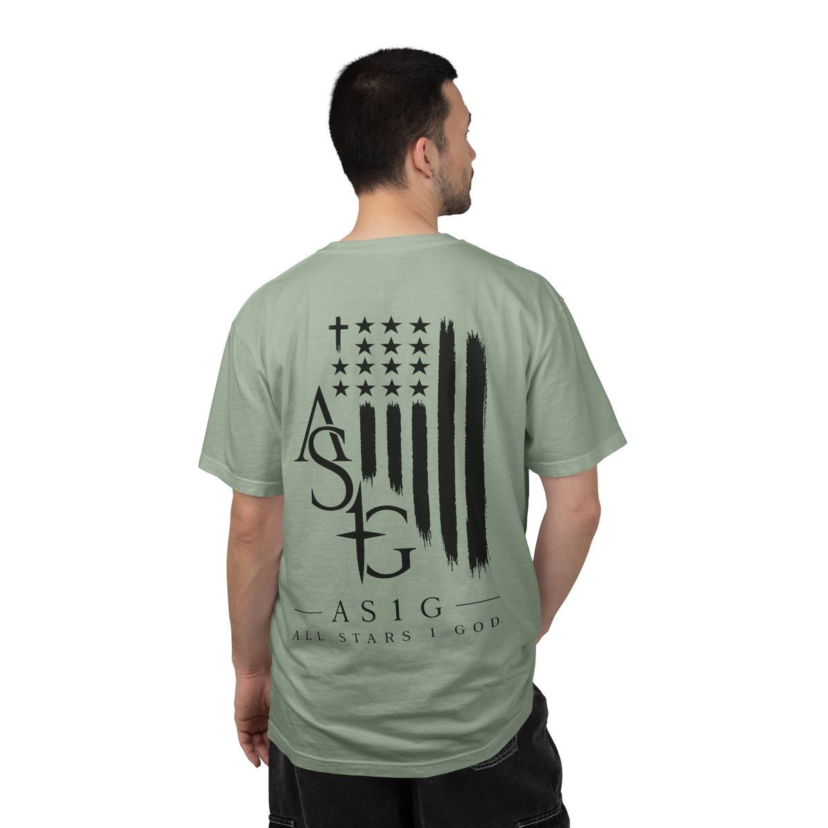 ASG All Stars | Garment-Dyed T-Shirt with Distressed Flag