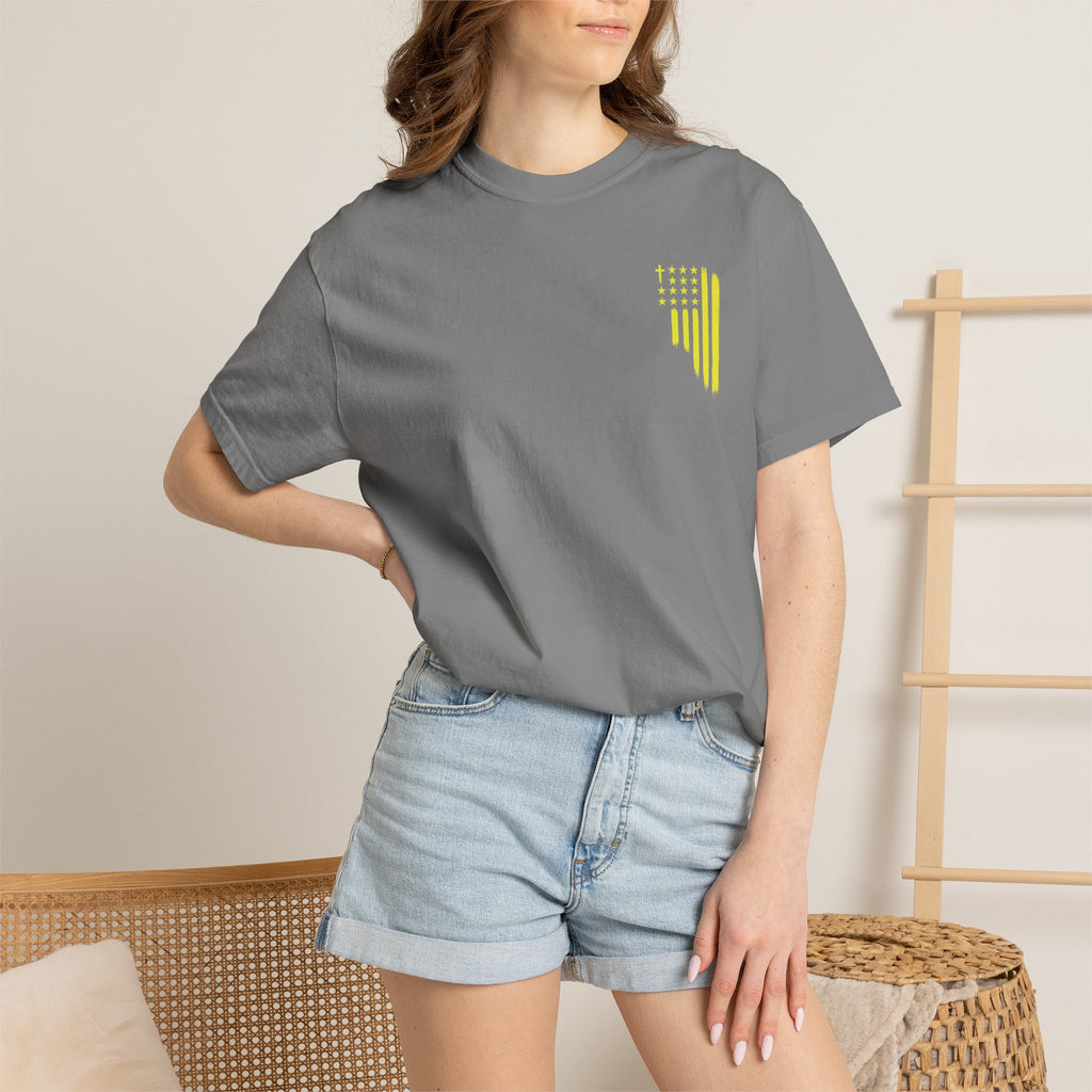 Yellow Flag Graphic T-Shirt — ASFG Patriotic Brushstroke Tee