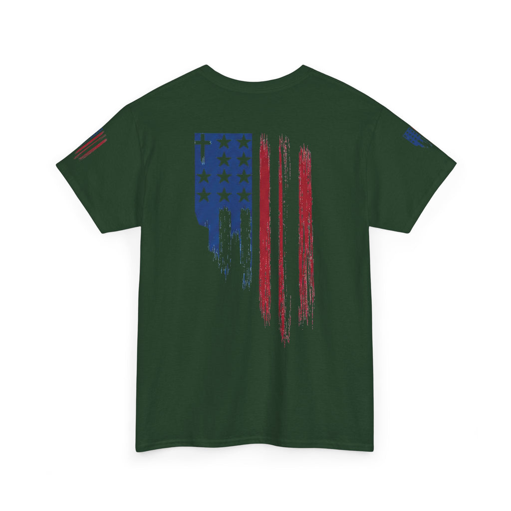 American Flag Distressed Tee - Patriotic USA Shirt for 4th of July
