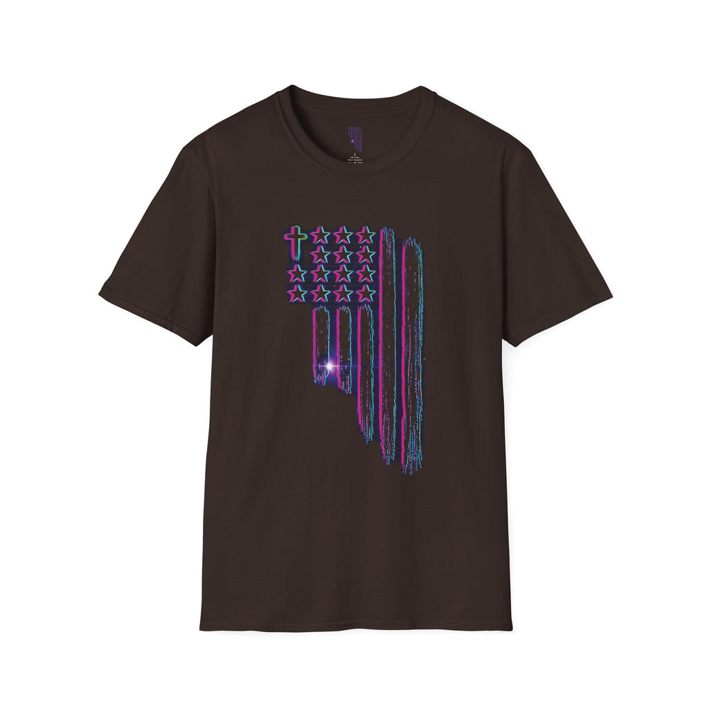 Distressed American Flag T-Shirt — 80'S Retro Stars & Stripes Tee