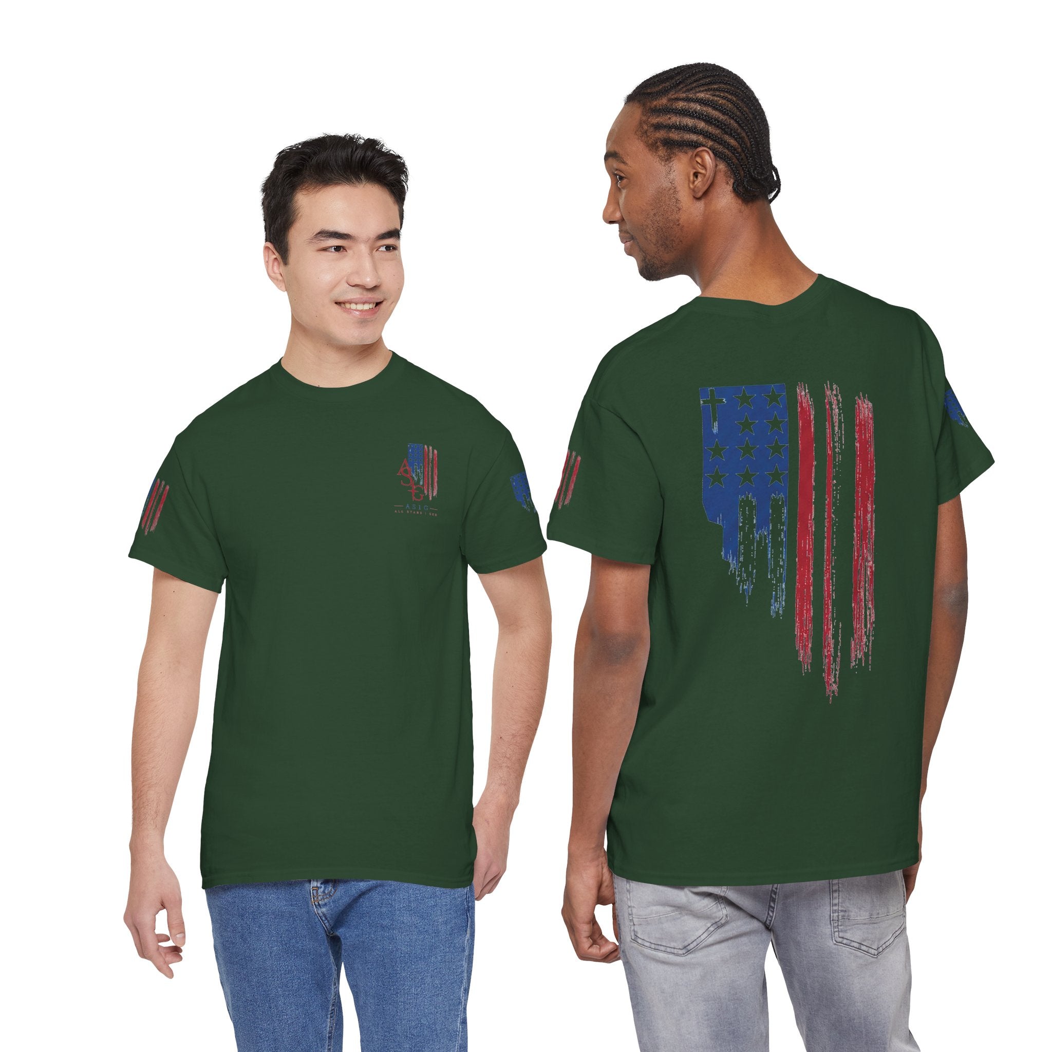 American Flag Distressed Tee - Patriotic USA Shirt for 4th of July