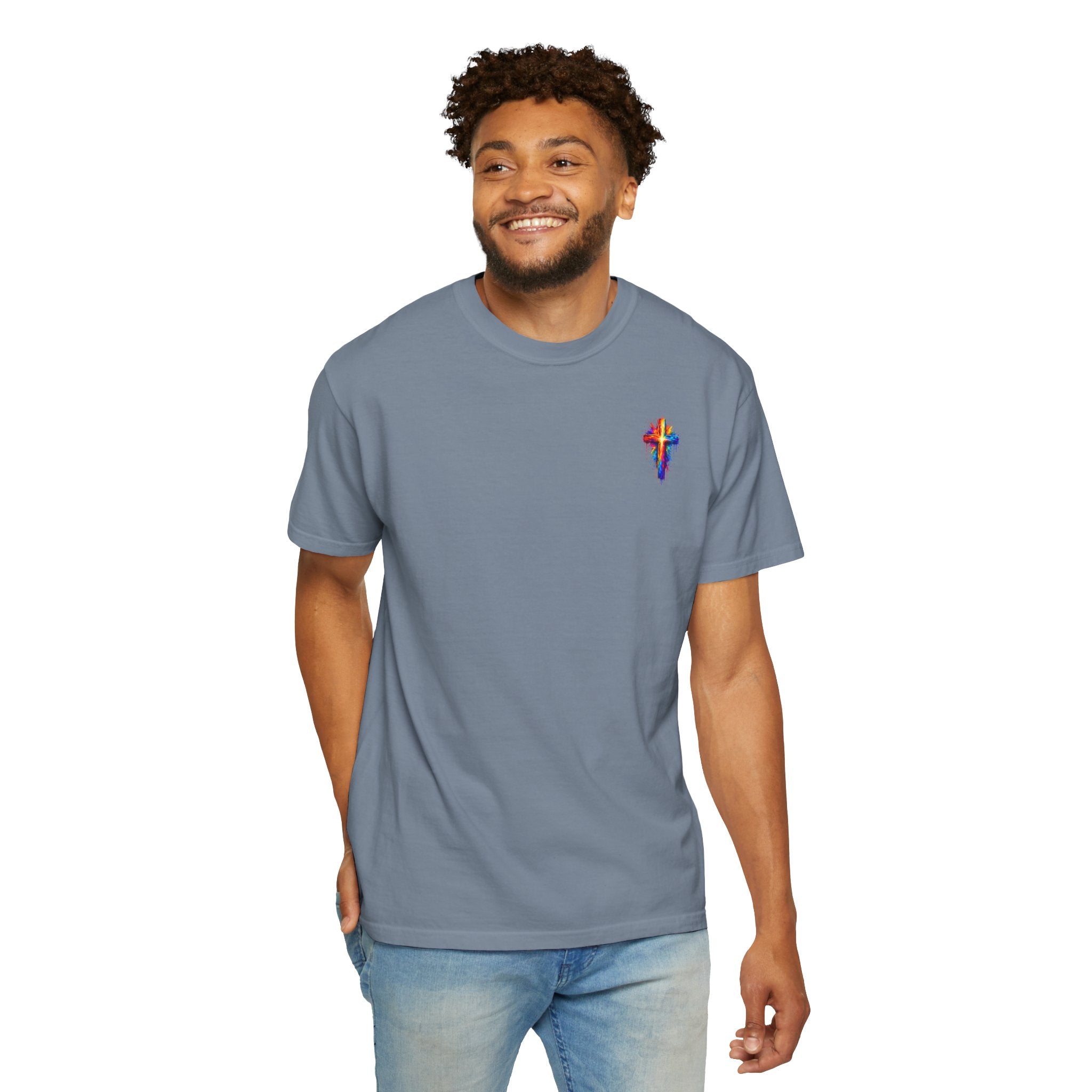 Jesus Portrait T-Shirt — Colorful Watercolor Cross Tee