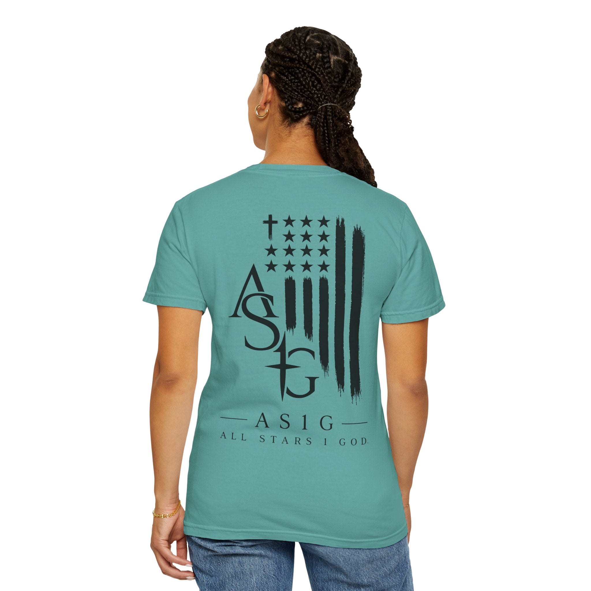 ASG All Stars | Garment-Dyed T-Shirt with Distressed Flag