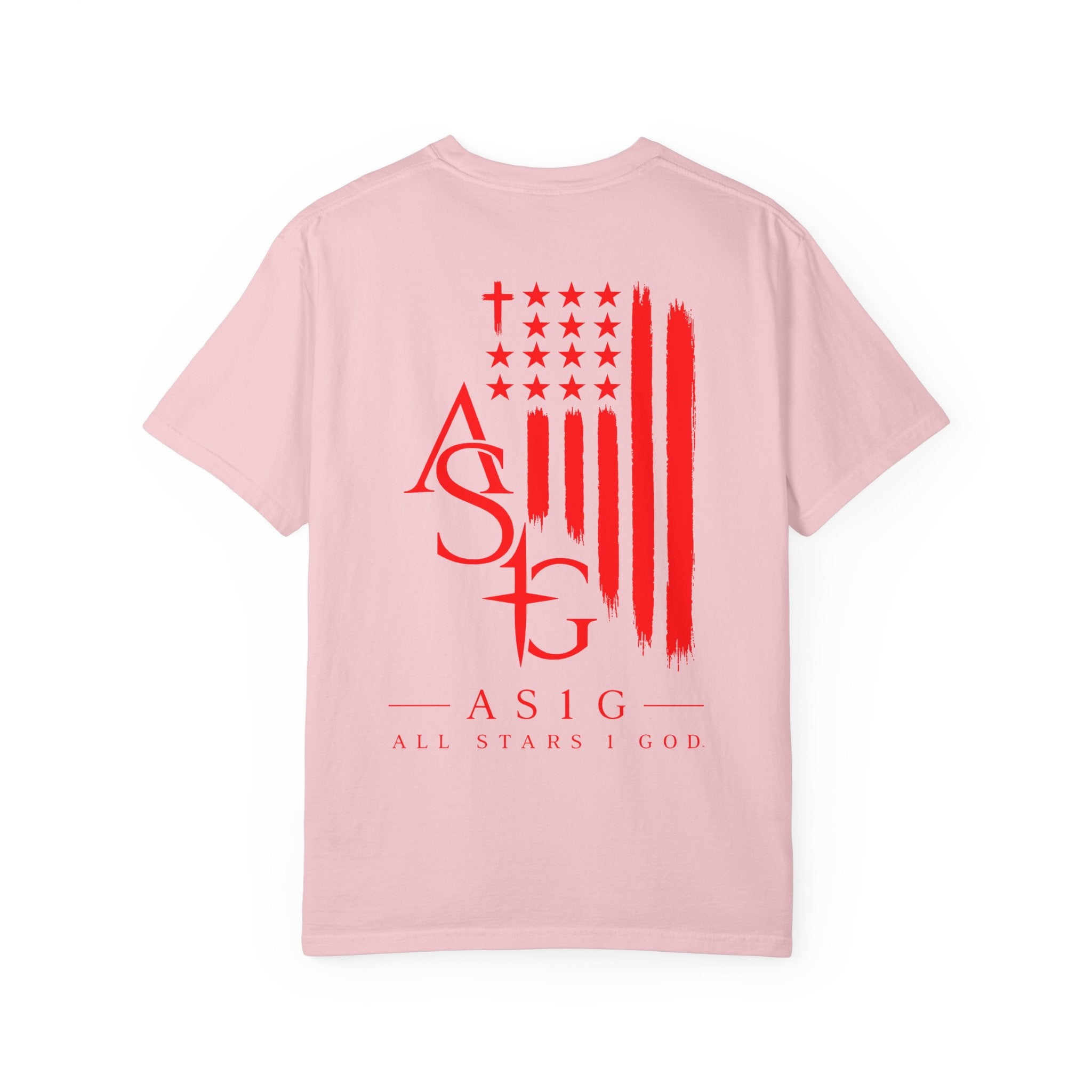 ASIG Patriotic Graphic T-Shirt — All Stars I God Red Flag Tee