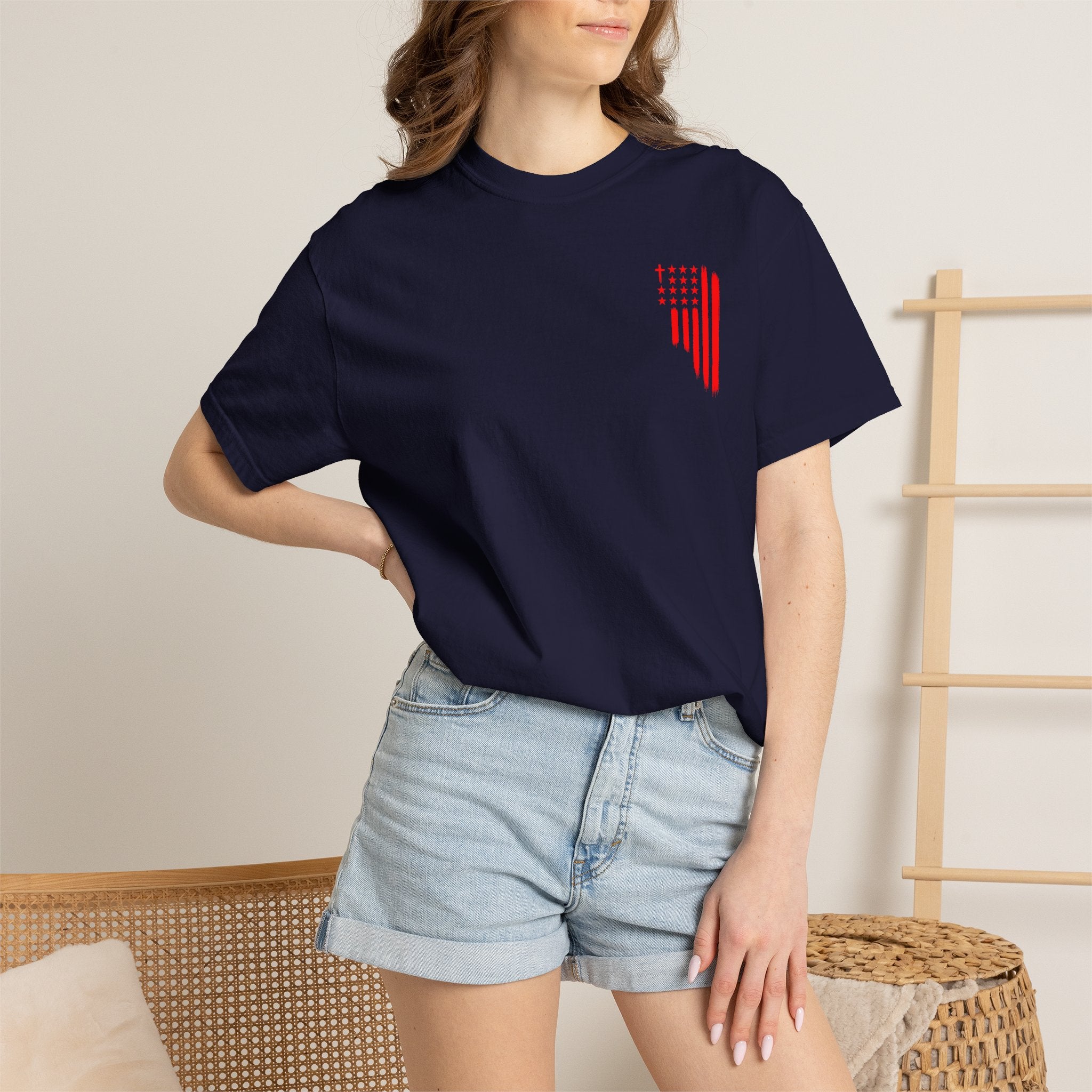 ASIG Patriotic Graphic T-Shirt — All Stars I God Red Flag Tee