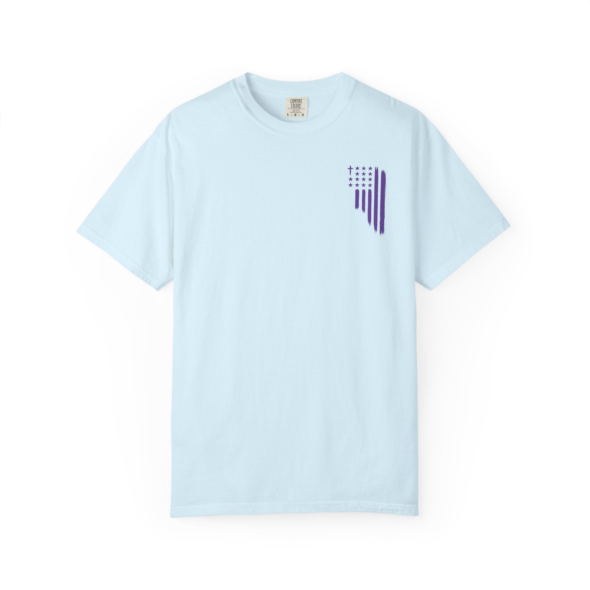 ASIG All Stars & God Flag T‑Shirt — Purple Brushstroke American Flag Tee