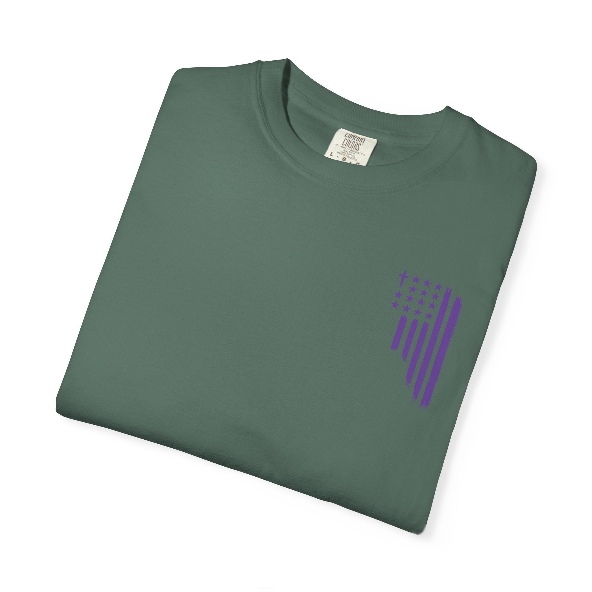 ASIG All Stars & God Flag T‑Shirt — Purple Brushstroke American Flag Tee