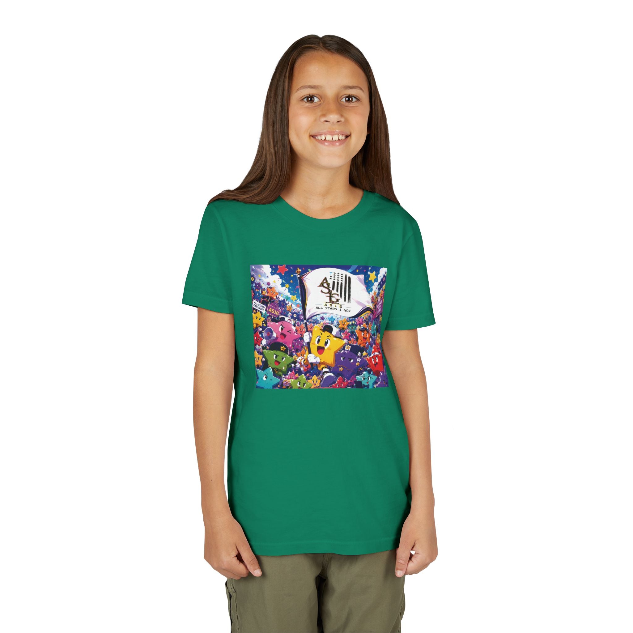 Kids Graphic Tee - Colorful Cartoon Stars
