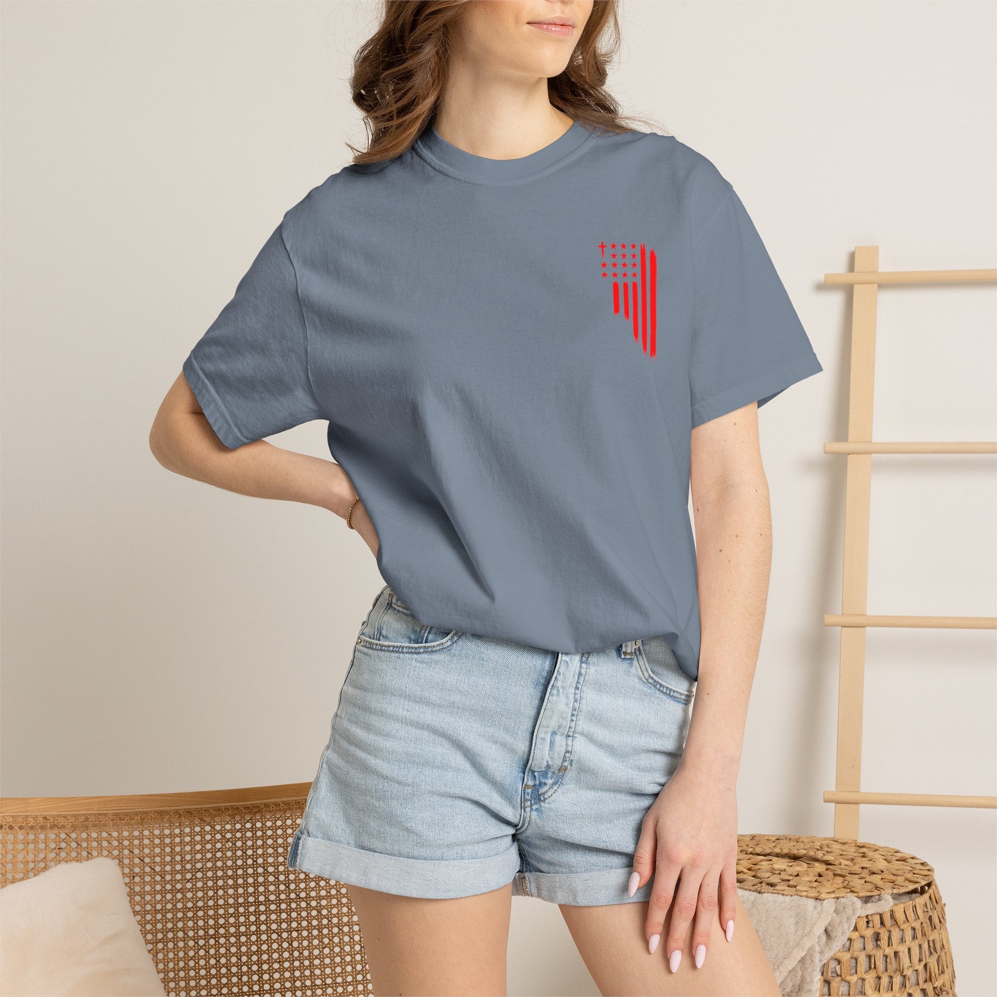 ASIG Patriotic Graphic T-Shirt — All Stars I God Red Flag Tee