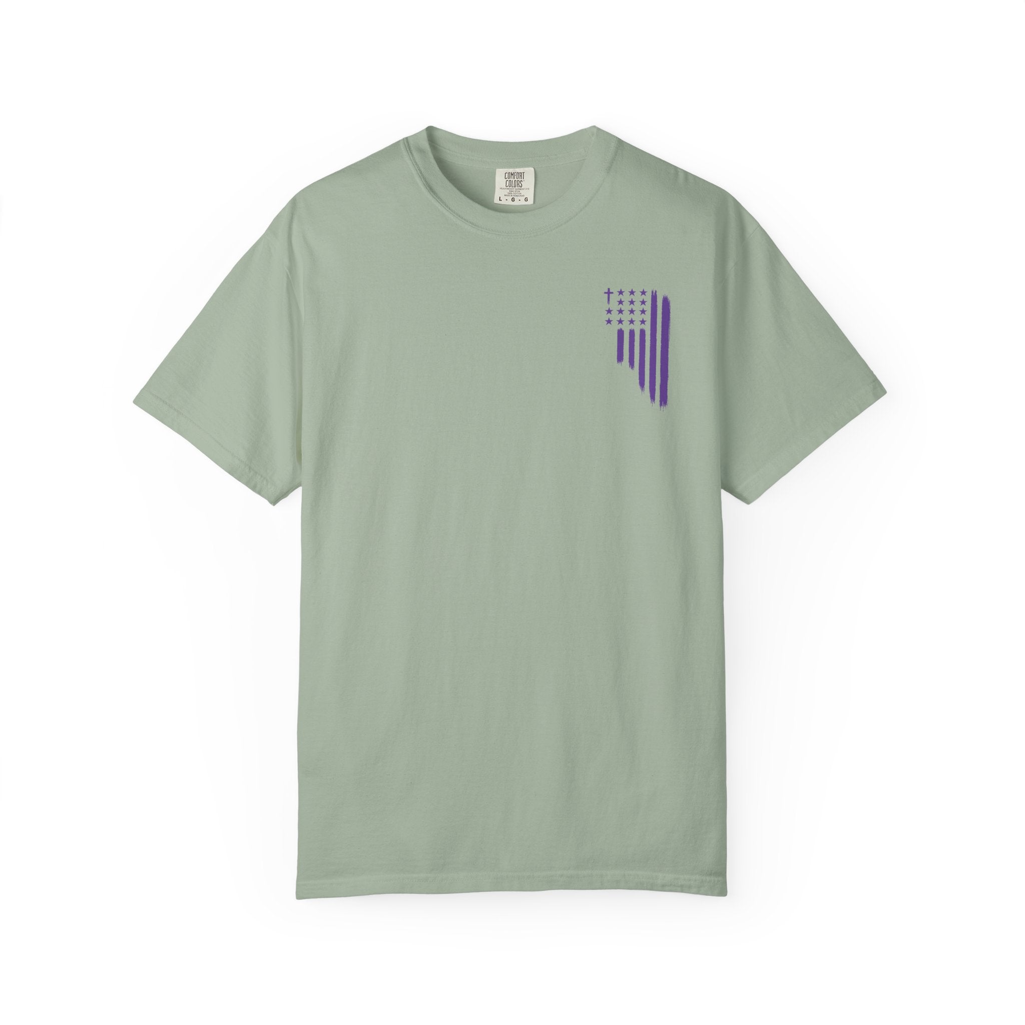 ASIG All Stars & God Flag T‑Shirt — Purple Brushstroke American Flag Tee