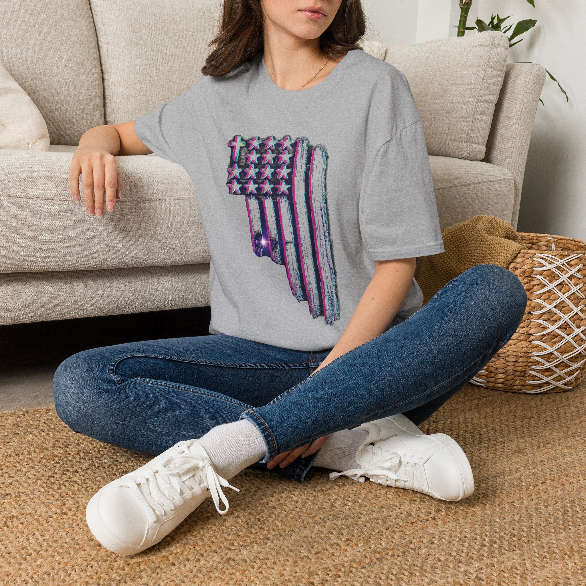 Distressed American Flag T-Shirt — 80'S Retro Stars & Stripes Tee
