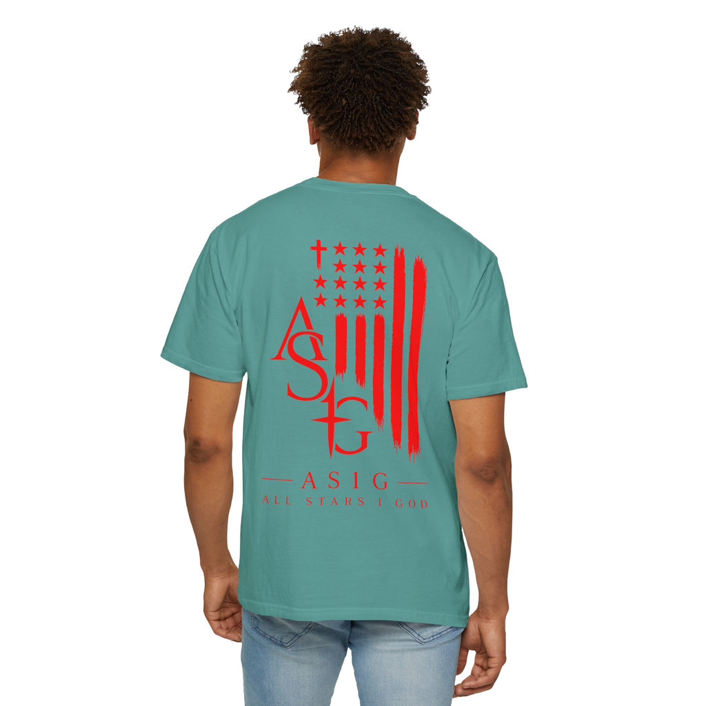 AS1G Patriotic Graphic T-Shirt — All Stars 1 God Red Flag Tee