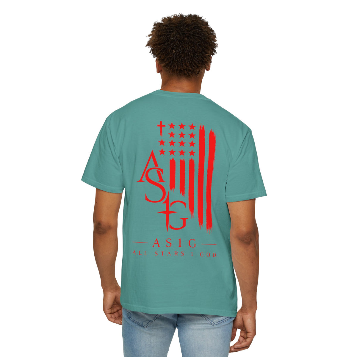 AS1G Patriotic Graphic T-Shirt — All Stars 1 God Red Flag Tee