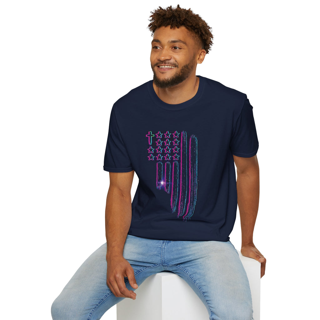 Distressed American Flag T-Shirt — 80'S Retro Stars & Stripes Tee