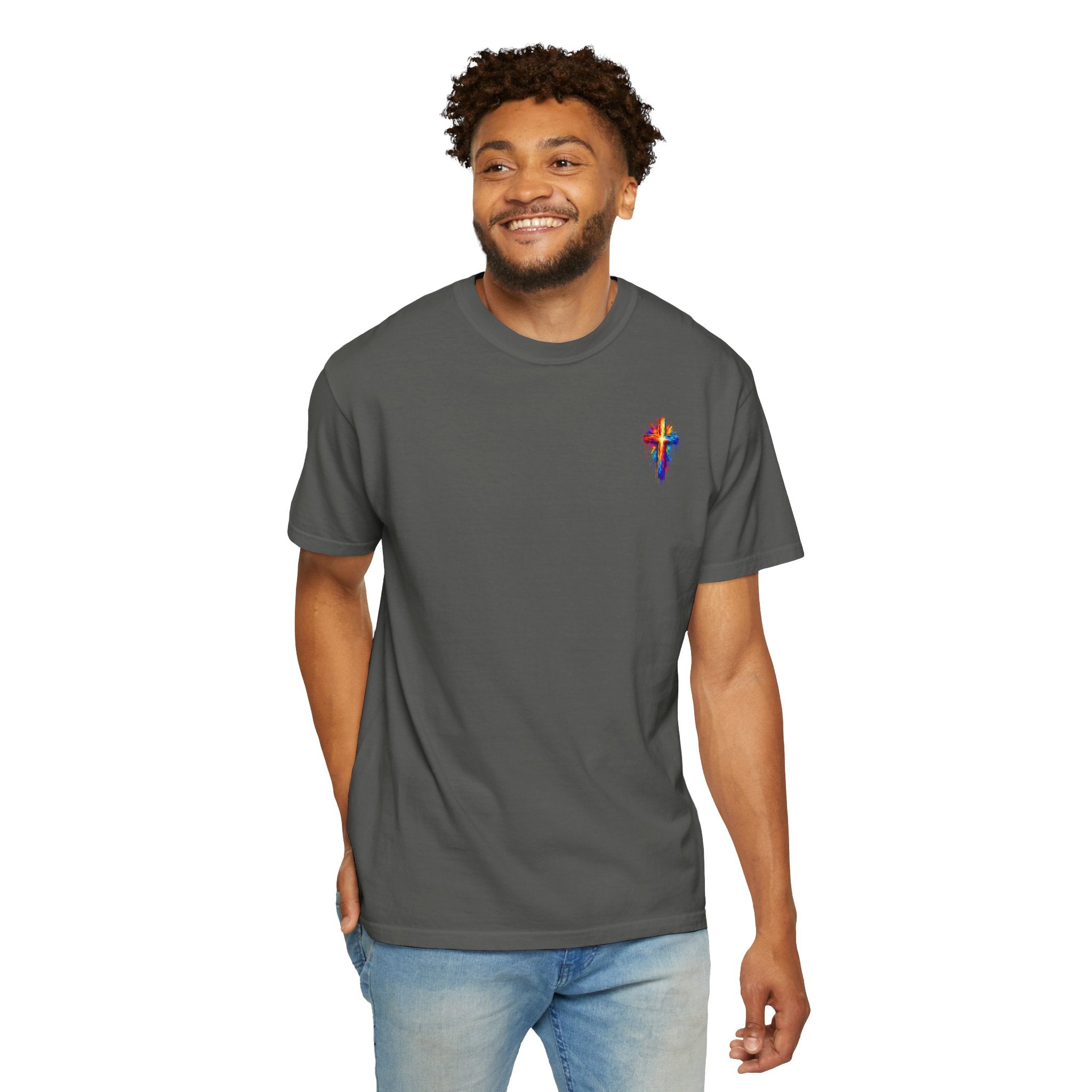 Jesus Portrait T-Shirt — Colorful Watercolor Cross Tee