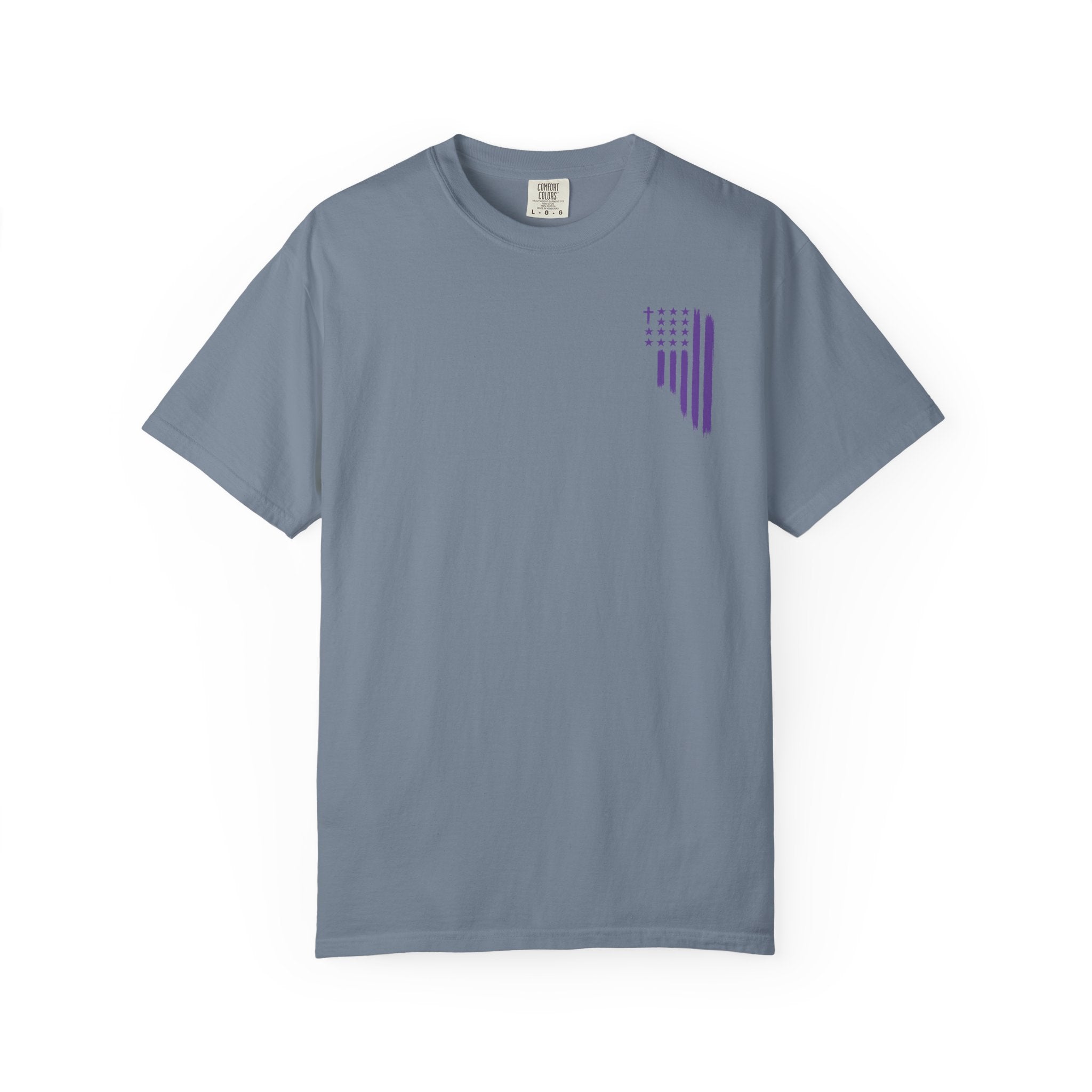 ASIG All Stars & God Flag T‑Shirt — Purple Brushstroke American Flag Tee