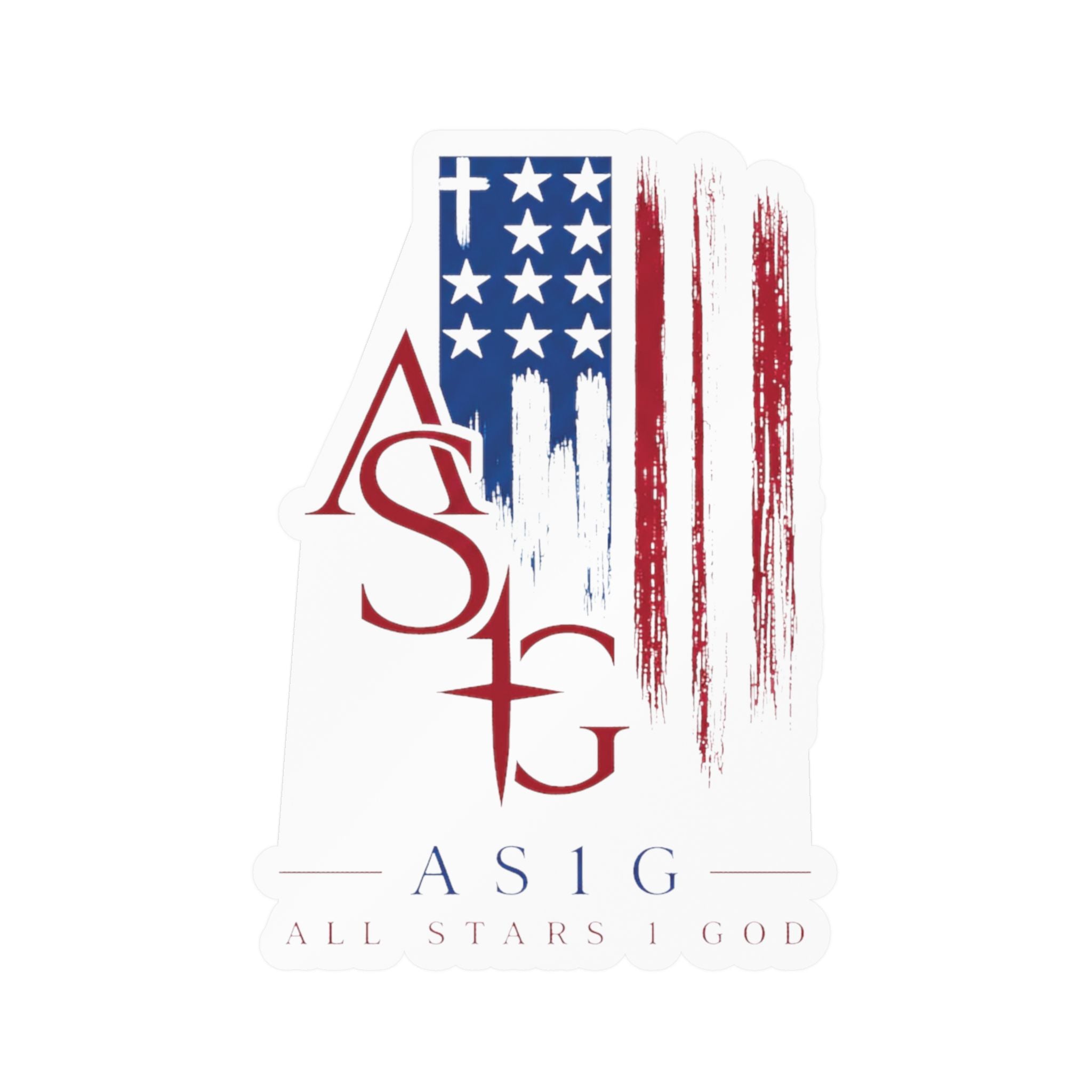 All Stars I God (AS1G) American Flag Kiss-Cut Vinyl Decal