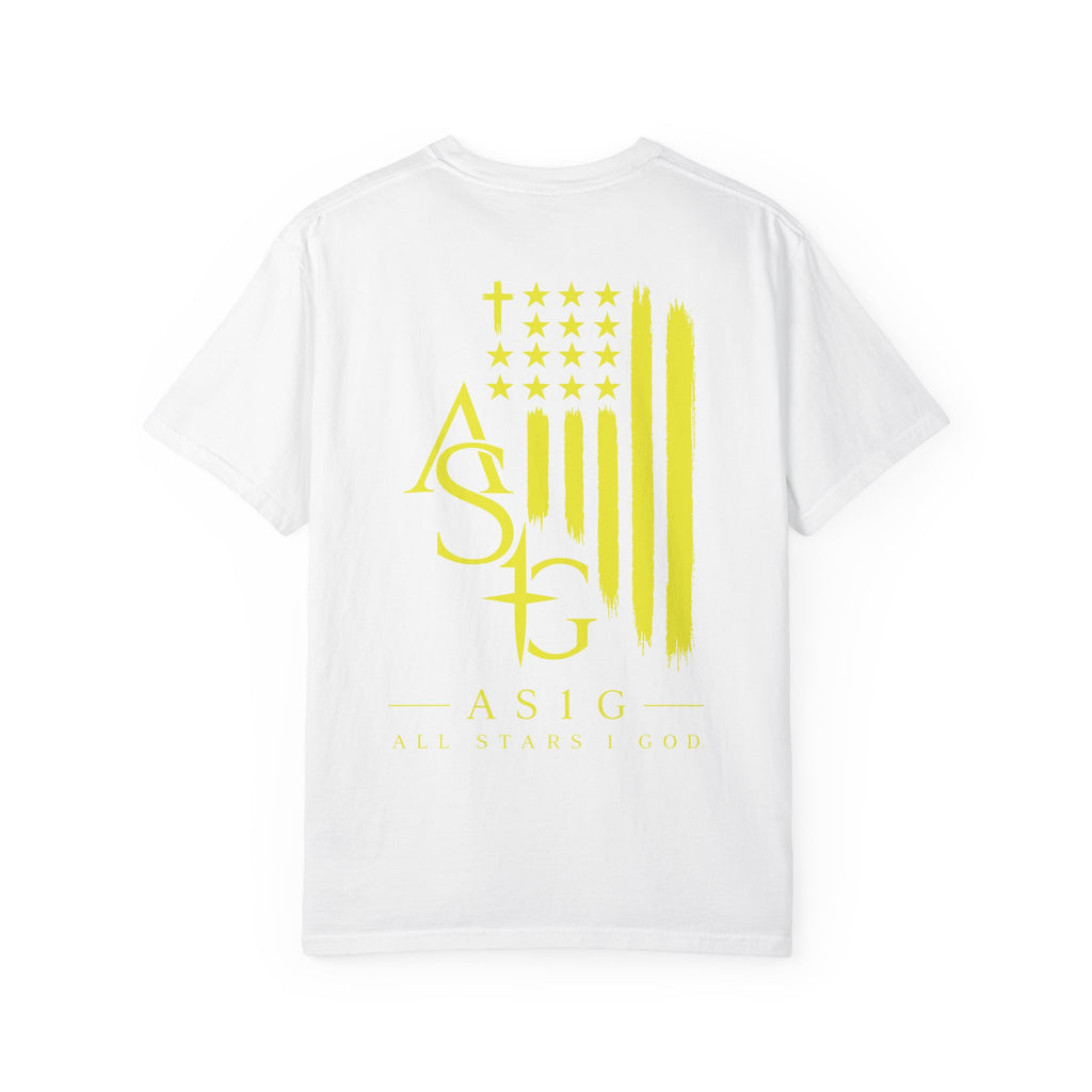 Yellow Flag Graphic T-Shirt — ASFG Patriotic Brushstroke Tee