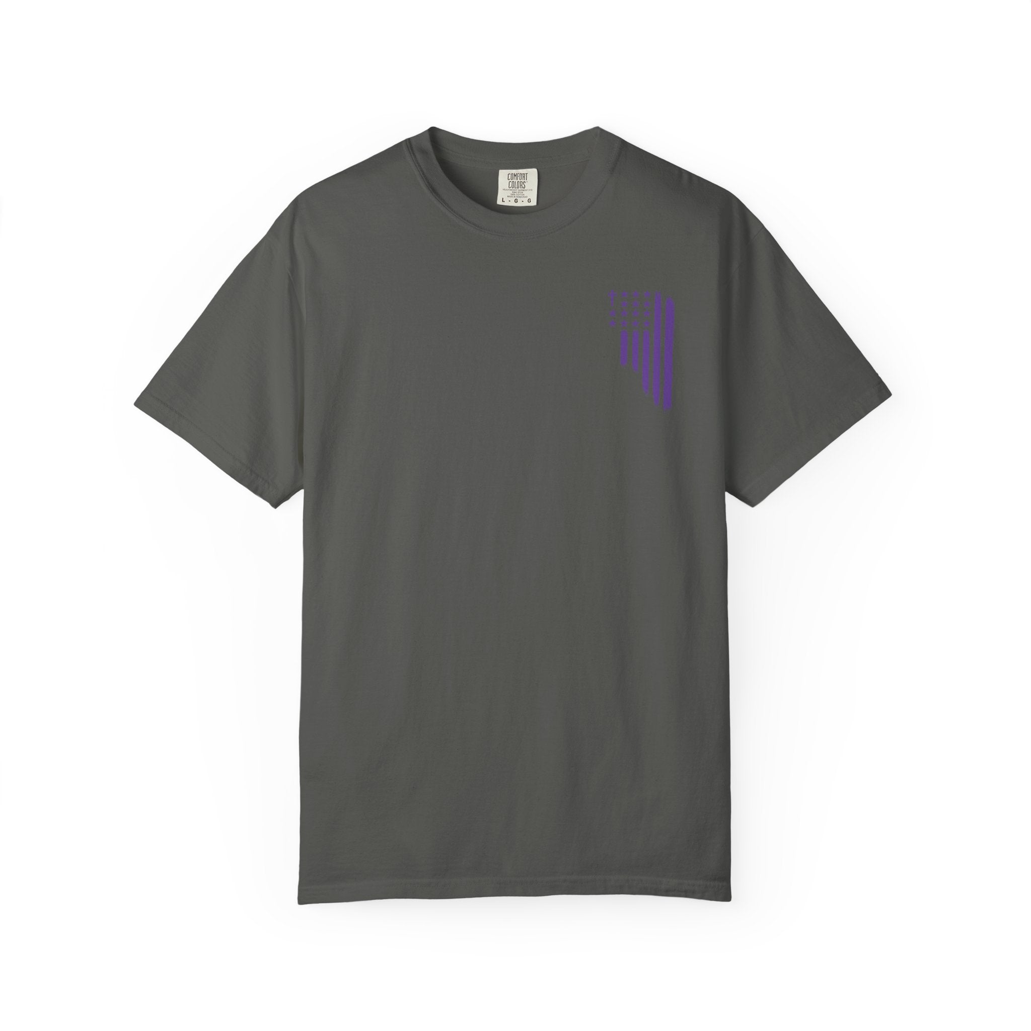 ASIG All Stars & God Flag T‑Shirt — Purple Brushstroke American Flag Tee