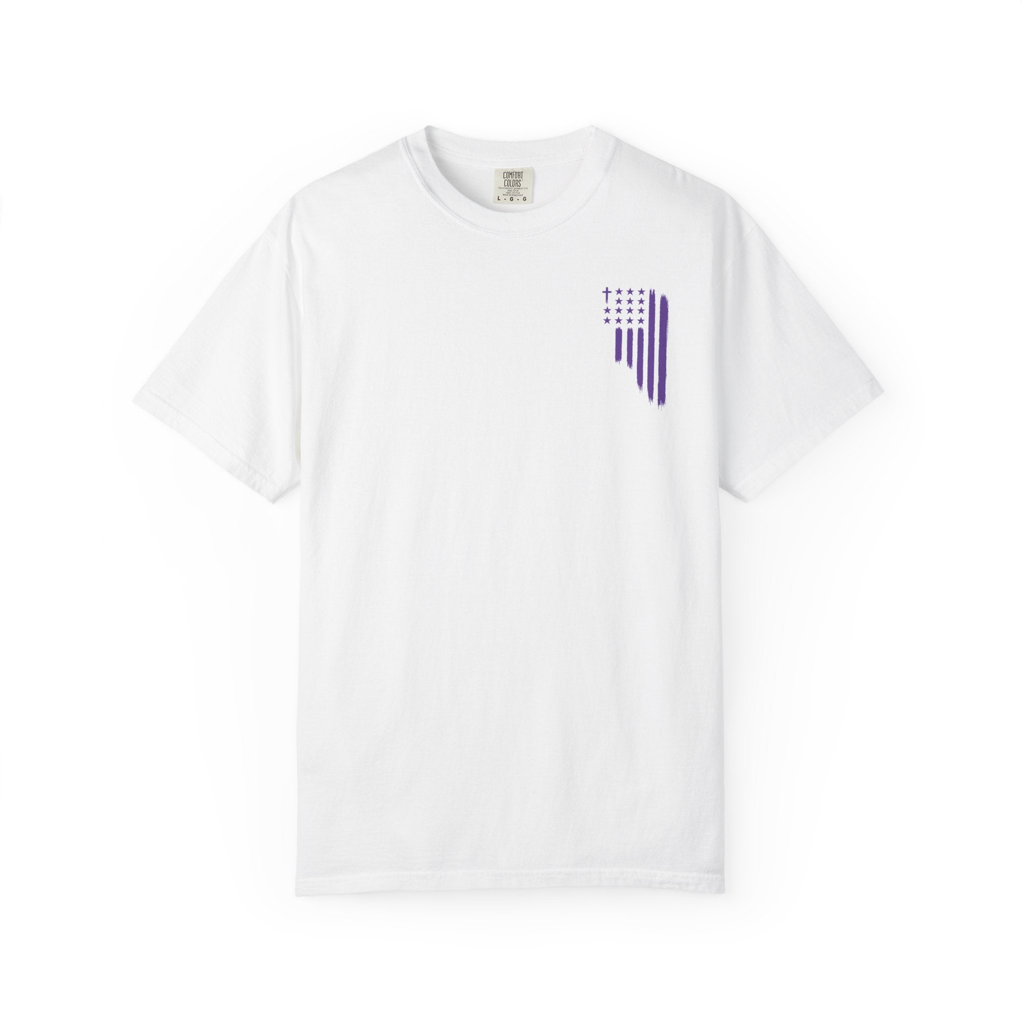 ASIG All Stars & God Flag T‑Shirt — Purple Brushstroke American Flag Tee