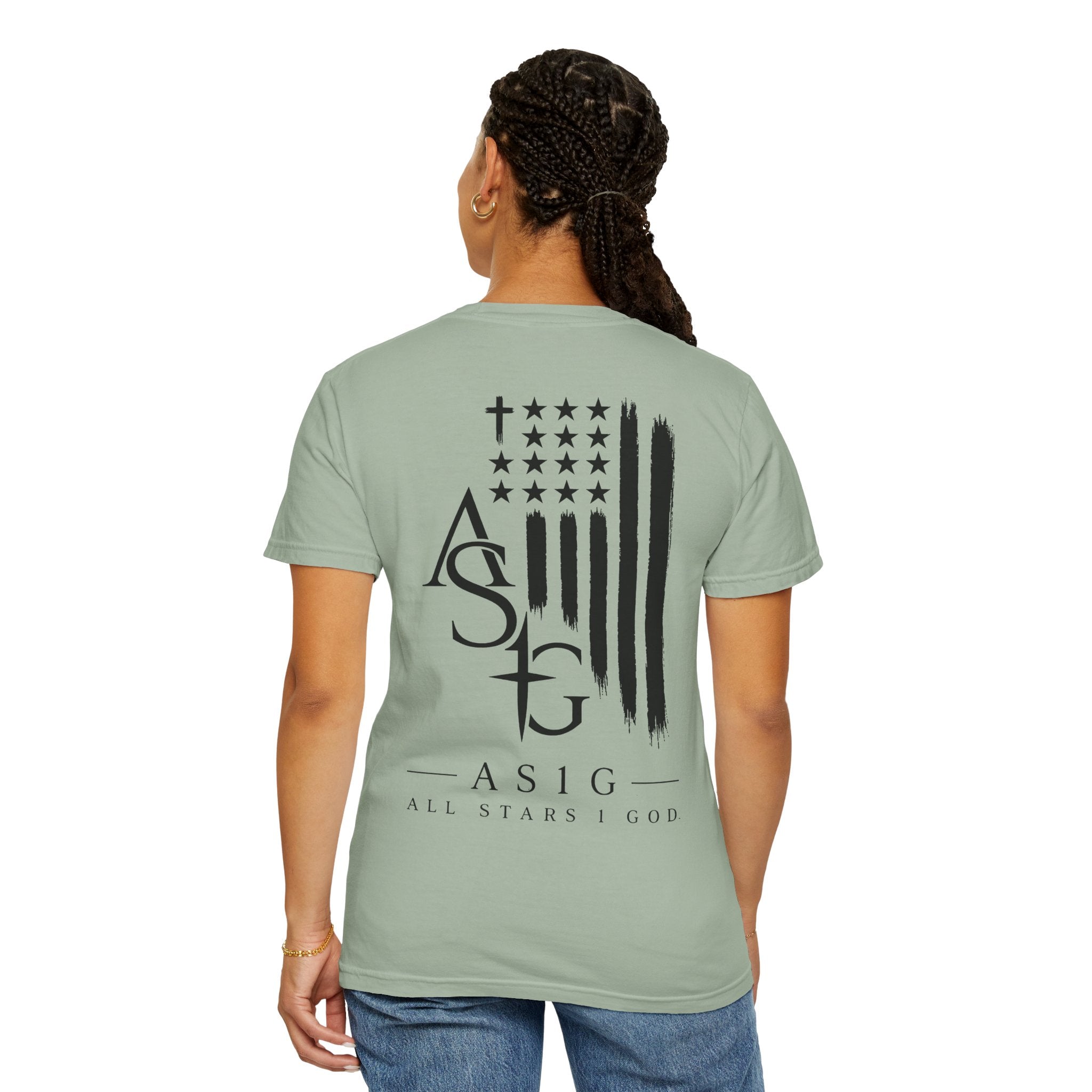 ASG All Stars | Garment-Dyed T-Shirt with Distressed Flag