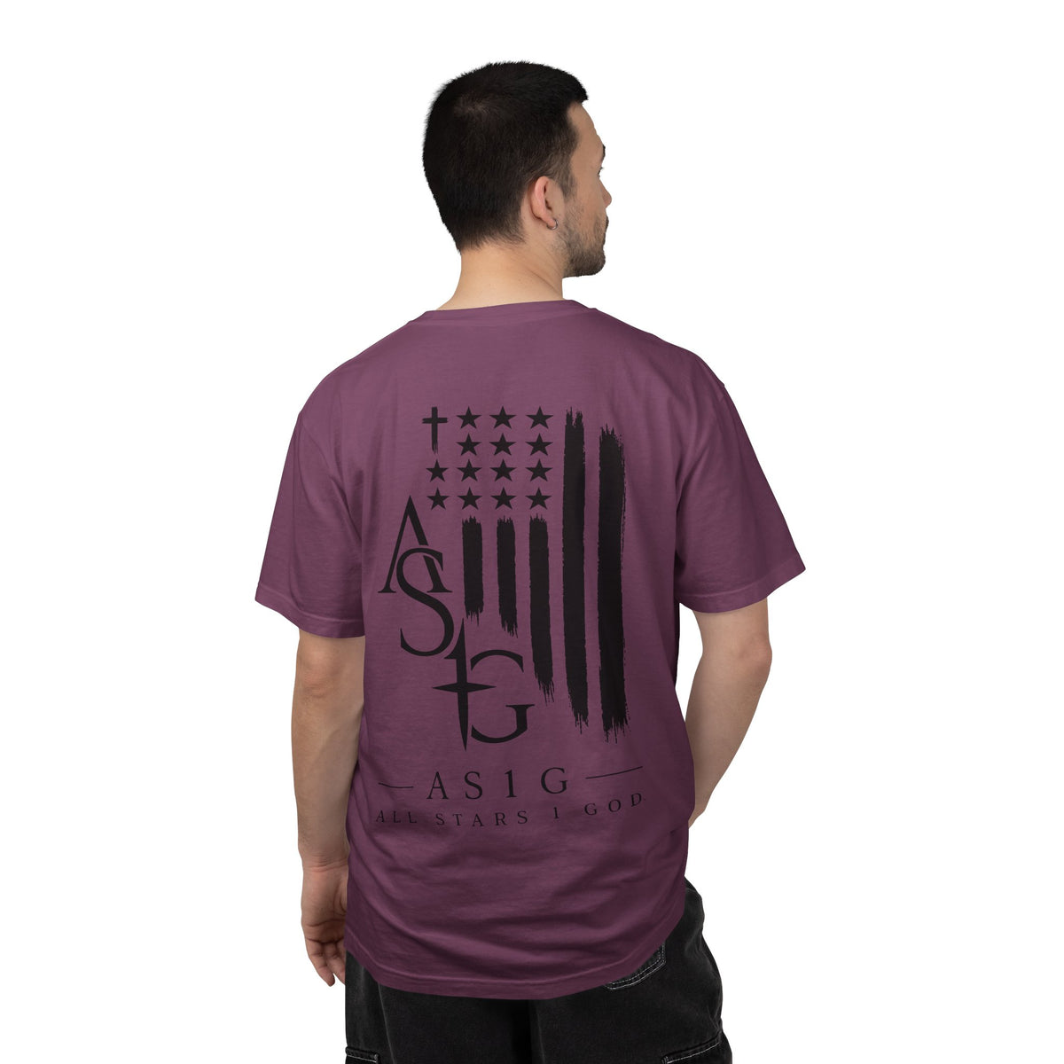ASG All Stars | Garment-Dyed T-Shirt with Distressed Flag