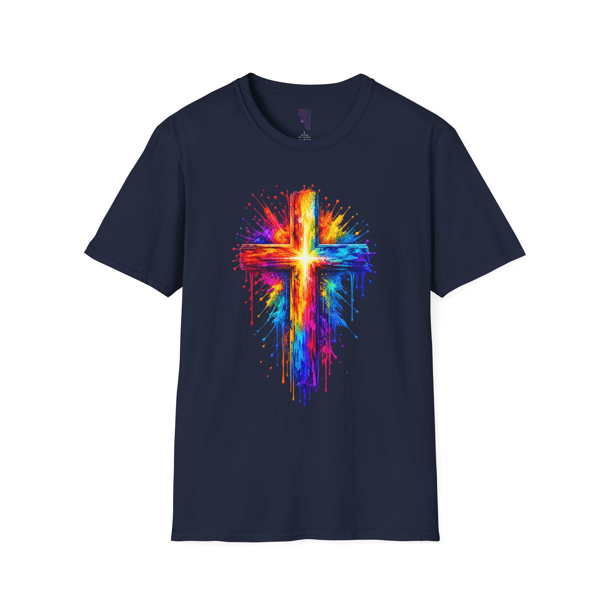 Rainbow Watercolor Cross T-Shirt