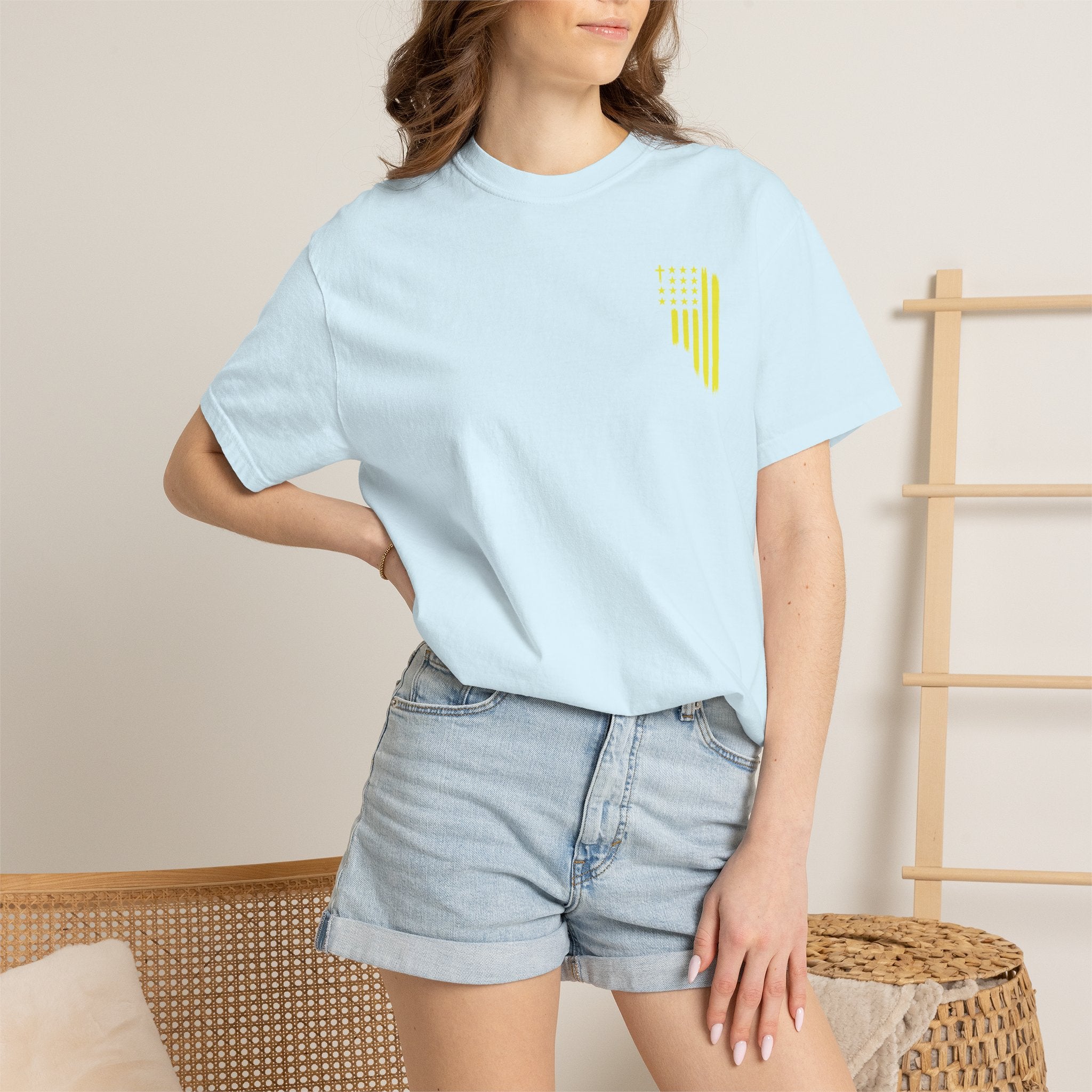 Yellow Flag Graphic T-Shirt — ASFG Patriotic Brushstroke Tee